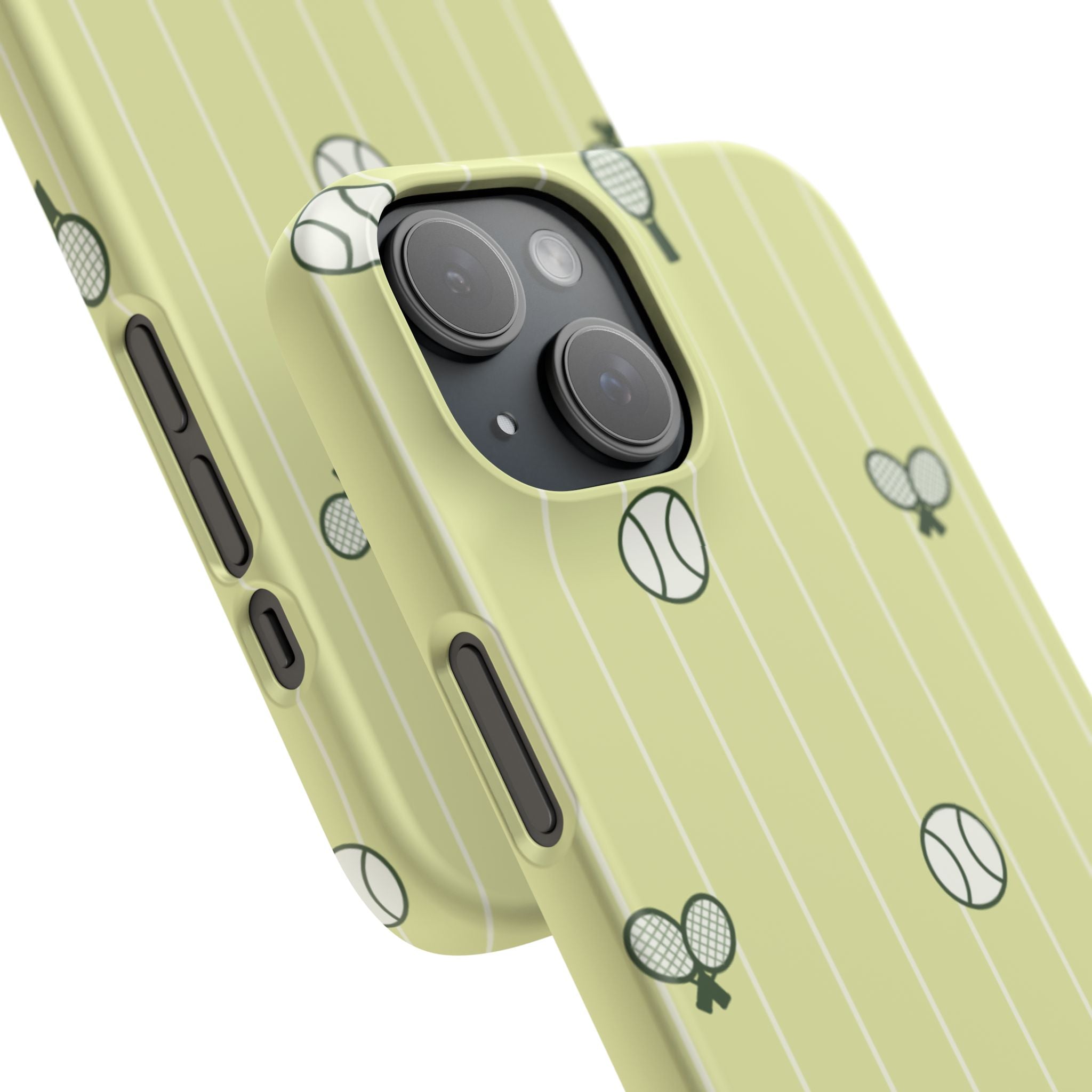 Tennis Pattern Phone Case — Yellow Racket & Ball Snap Case