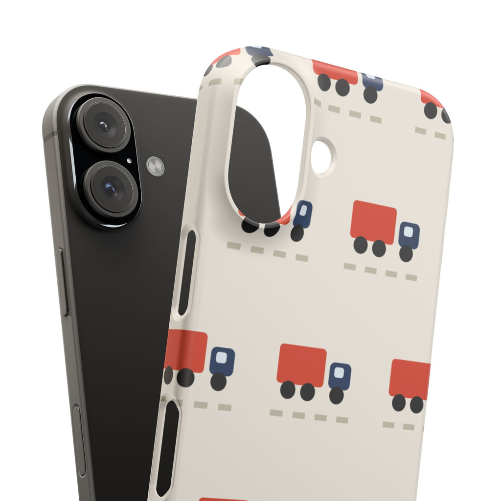 Truck Pattern Phone Case — Cute Red & Blue Delivery Truck iPhone Cover