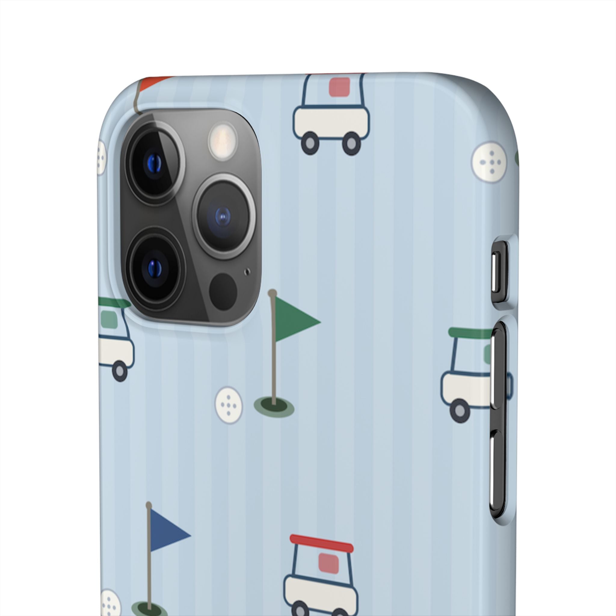 Golf Cart Pattern Phone Case – Cute Blue Golf Course Snap Case
