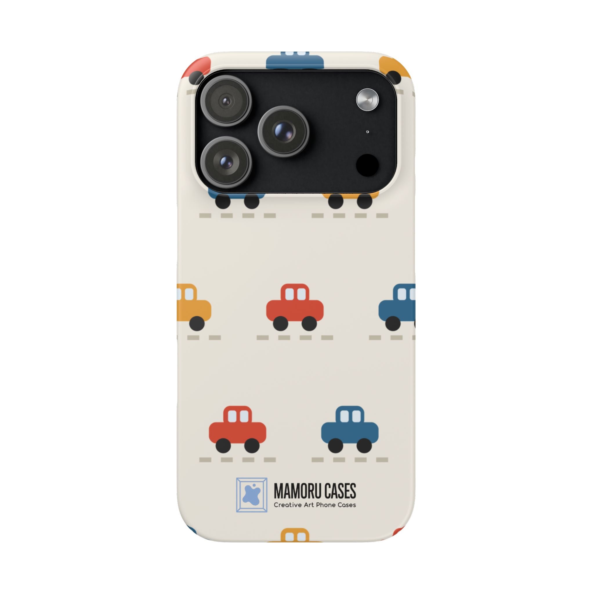 Cute Retro Toy Car Phone Case — Colorful Kids Pattern Snap Case