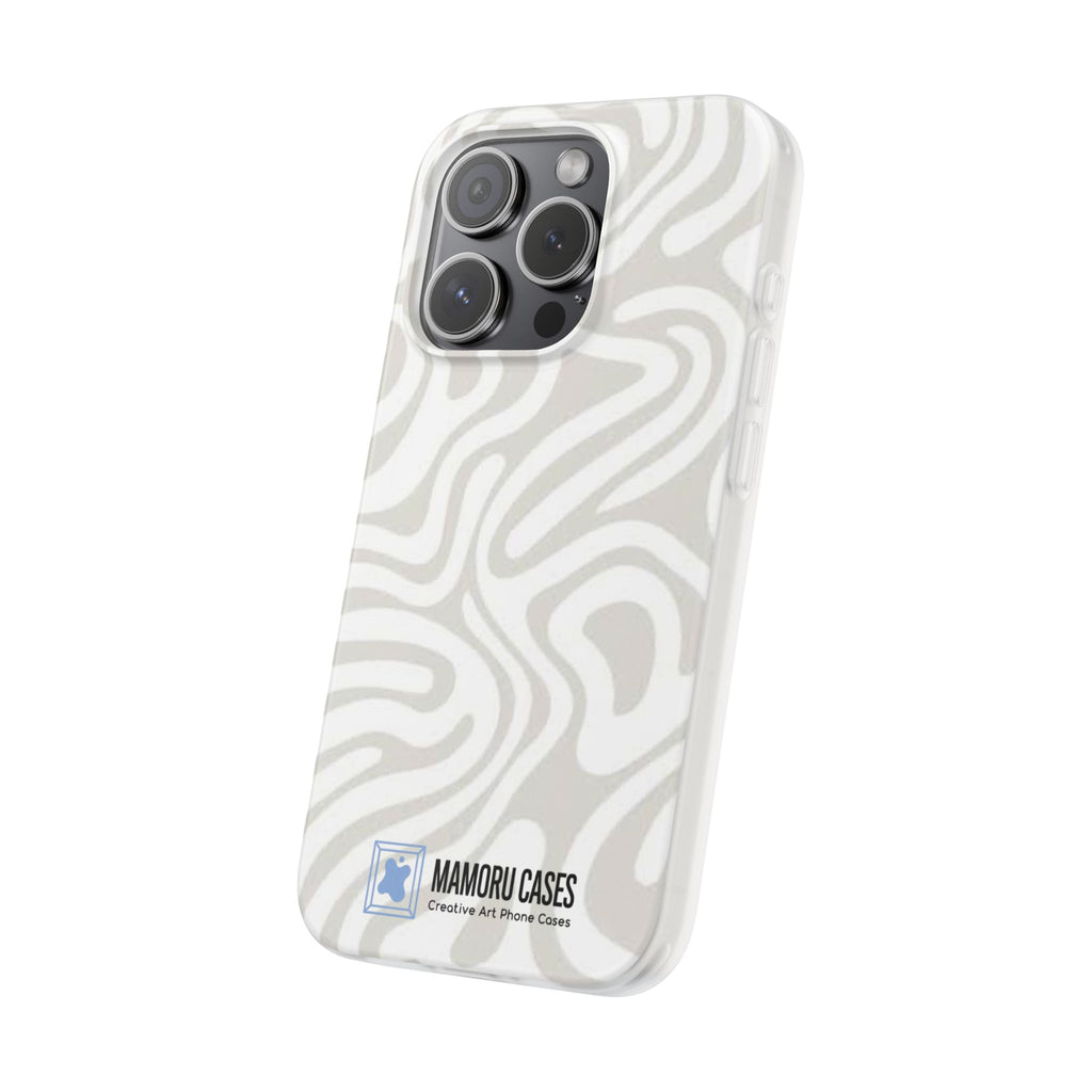 Abstract Neutral Swirl Phone Case — Flexible Protective Cover