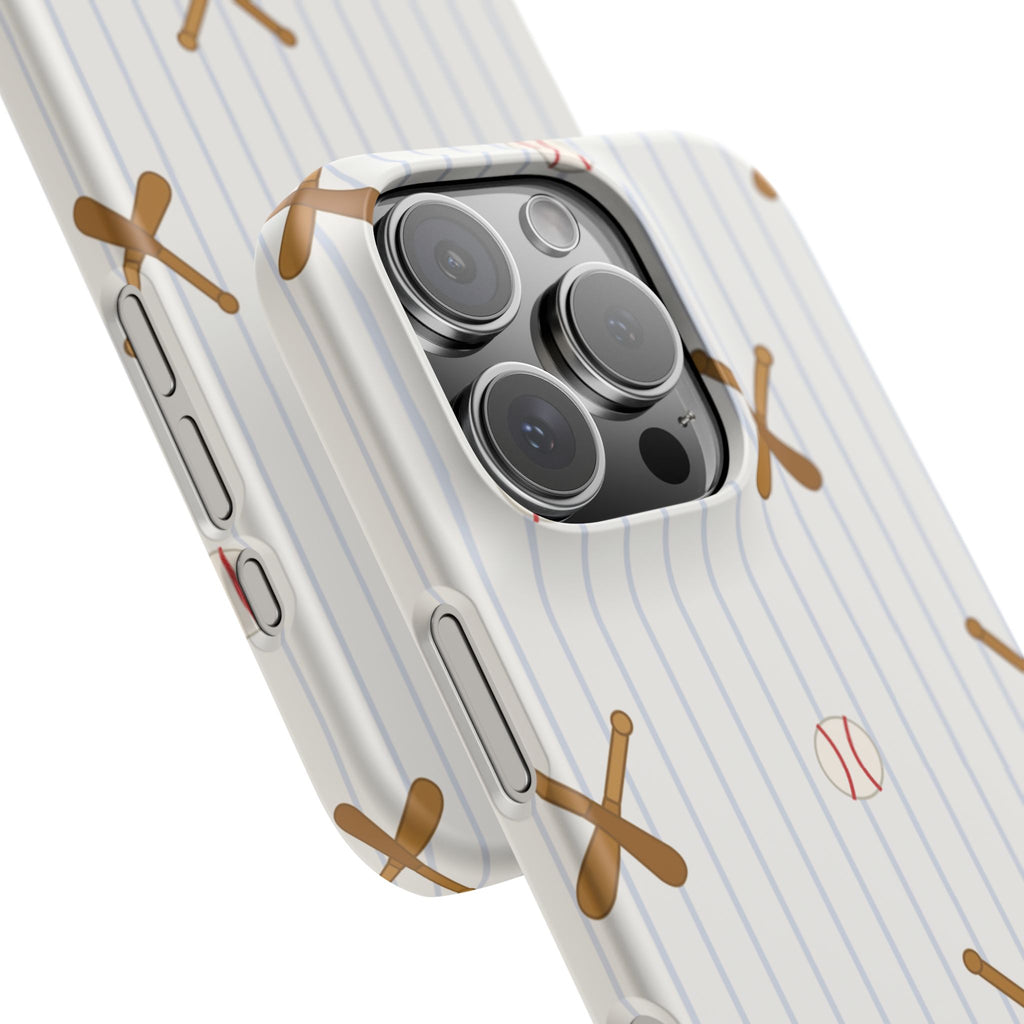 Baseball Pattern Phone Case — Bat & Ball Snap Case