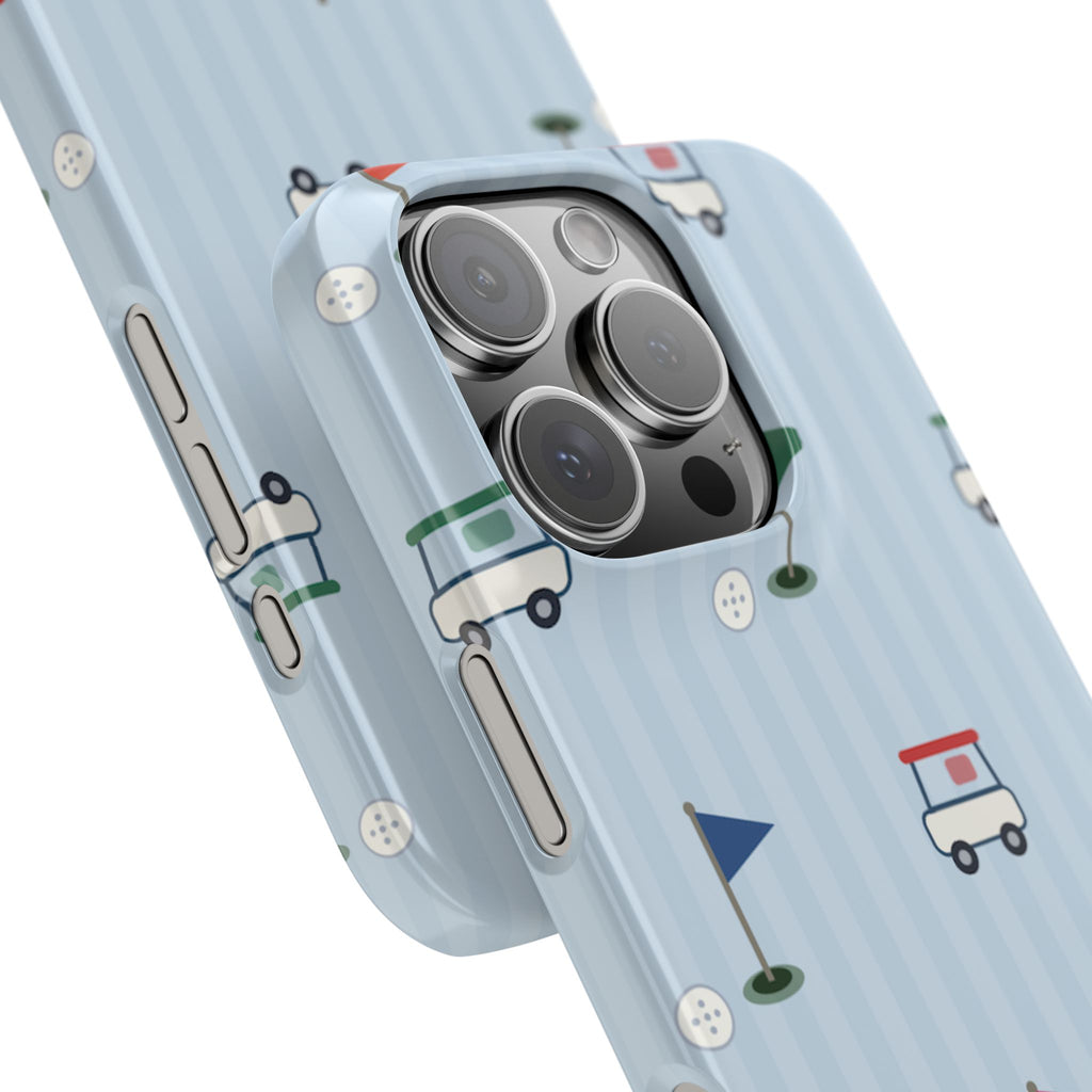 Golf Cart Pattern Phone Case – Cute Blue Golf Course Snap Case