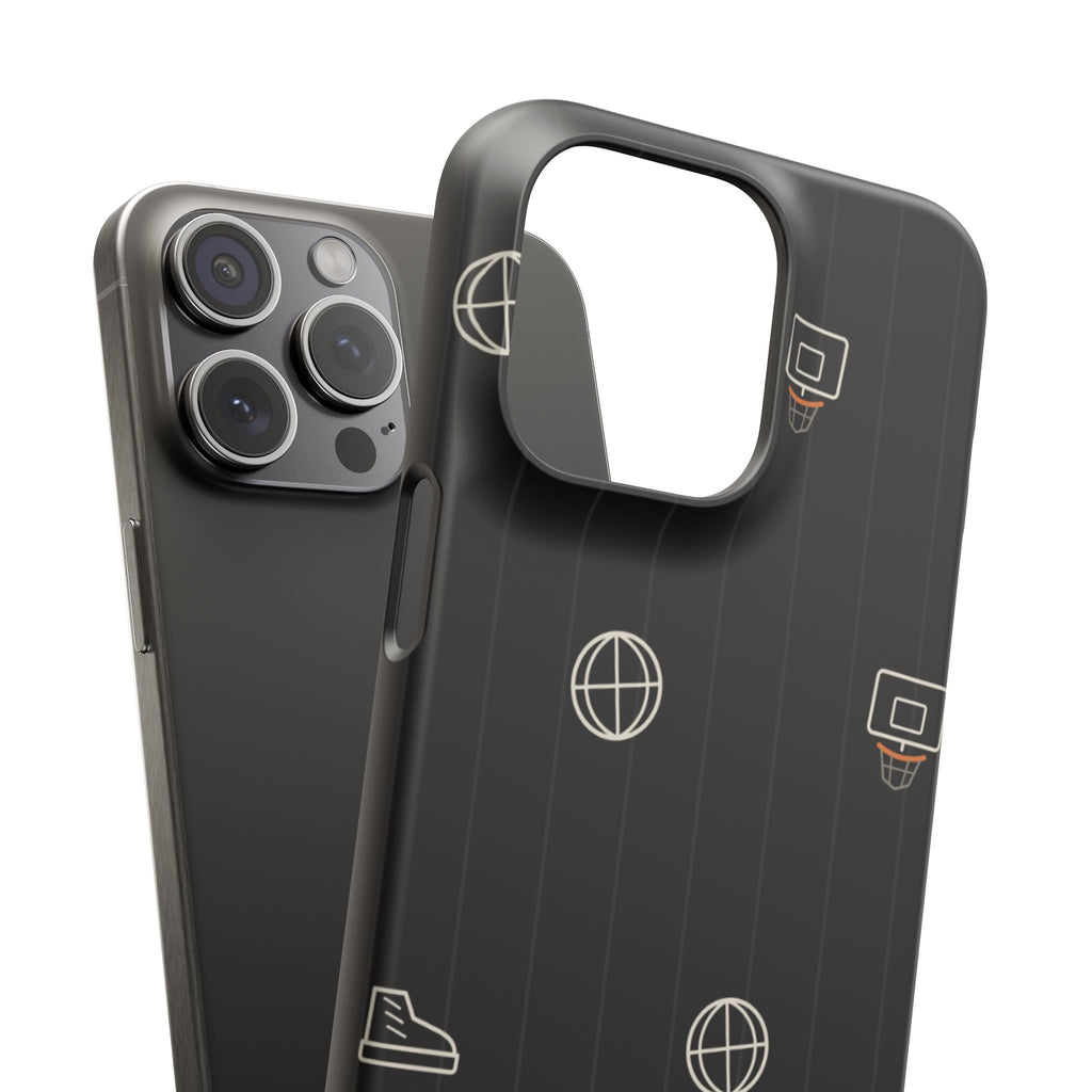 Snap Case — Black Minimalist Basketball & Street Icons Phone Case