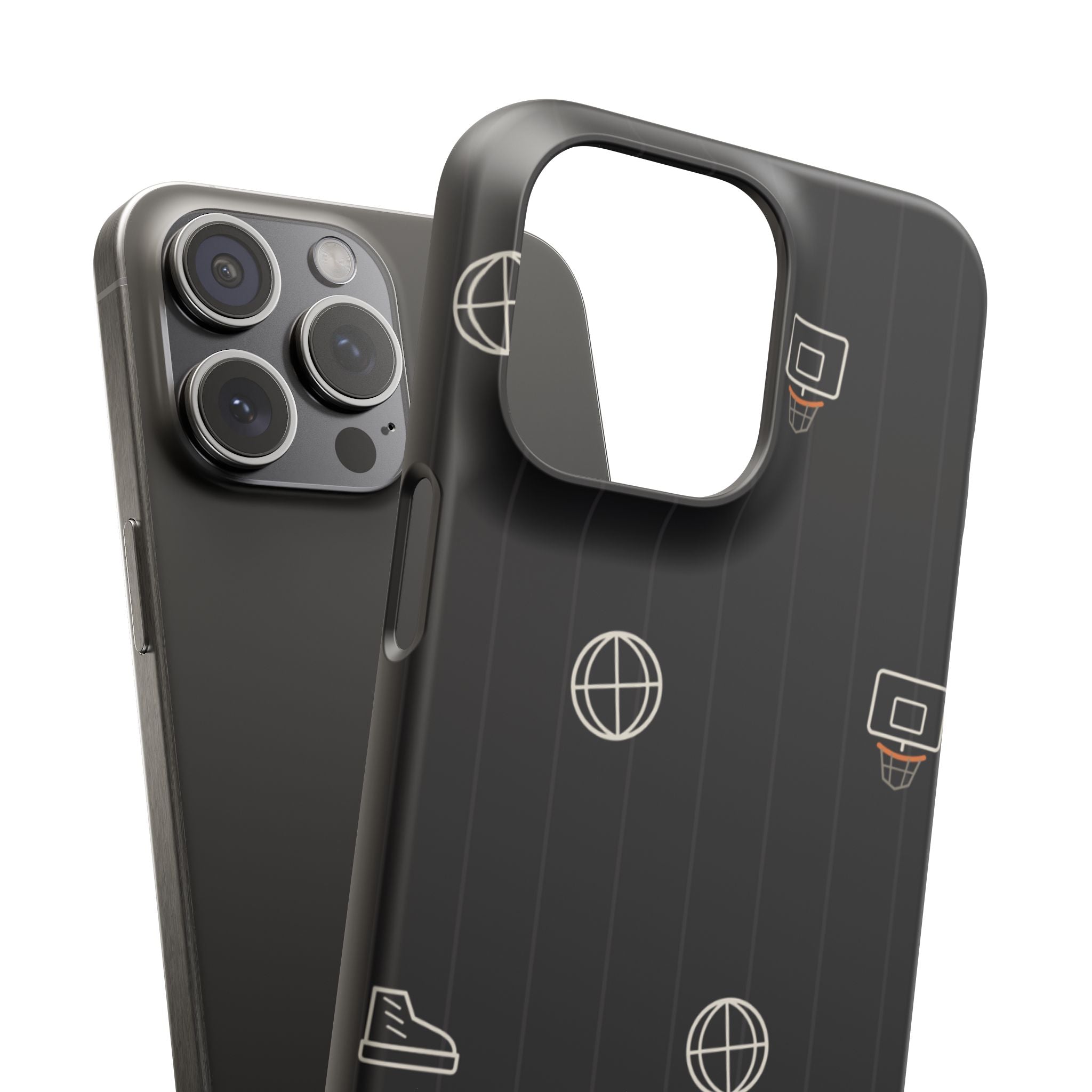Snap Case — Black Minimalist Basketball & Street Icons Phone Case