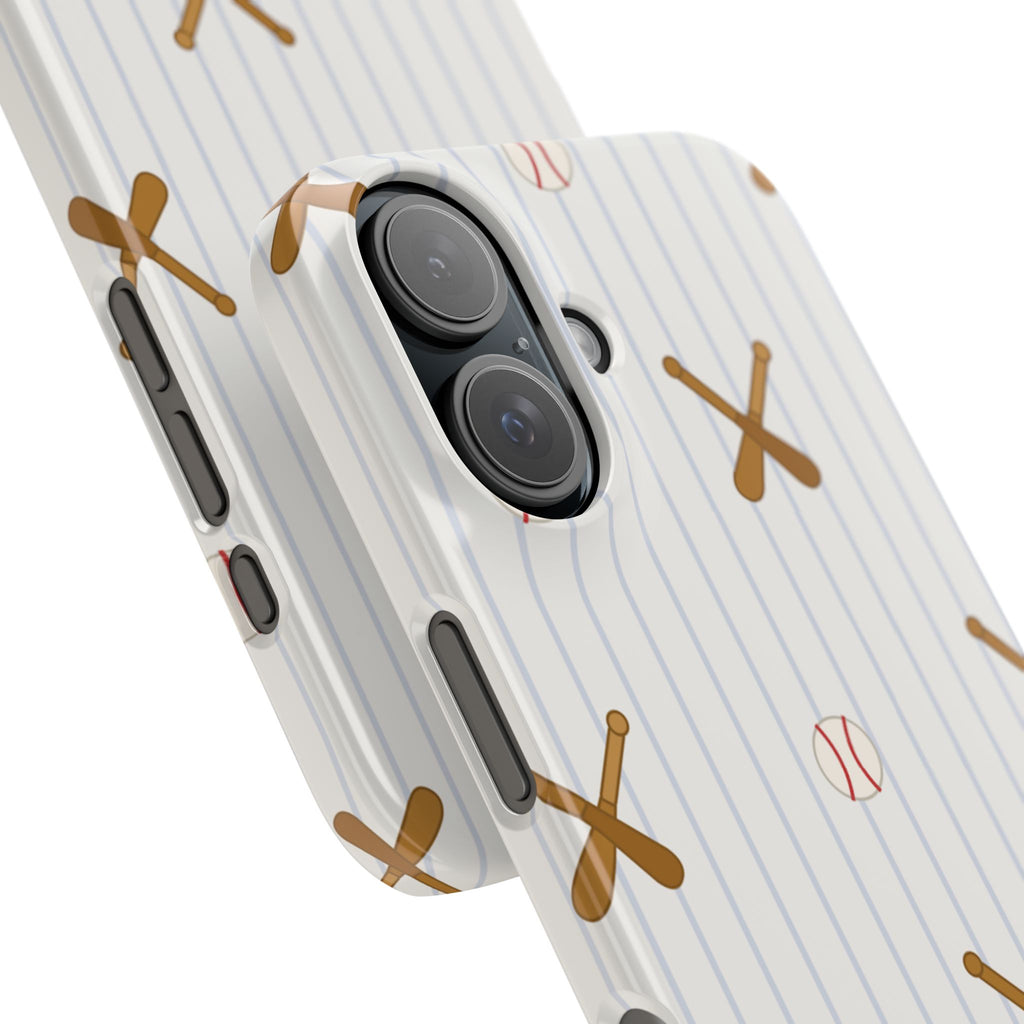 Baseball Pattern Phone Case — Bat & Ball Snap Case