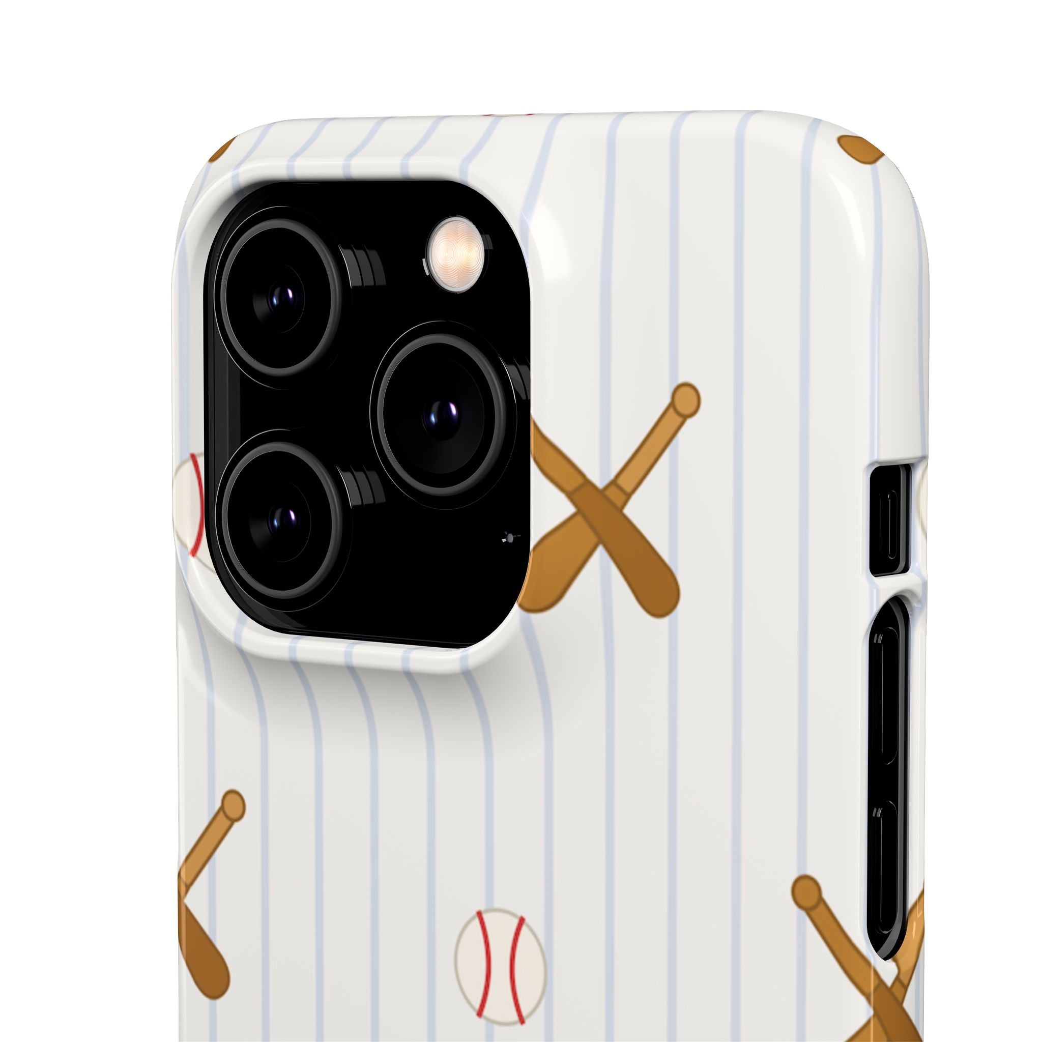 Baseball Pattern Phone Case — Bat & Ball Snap Case