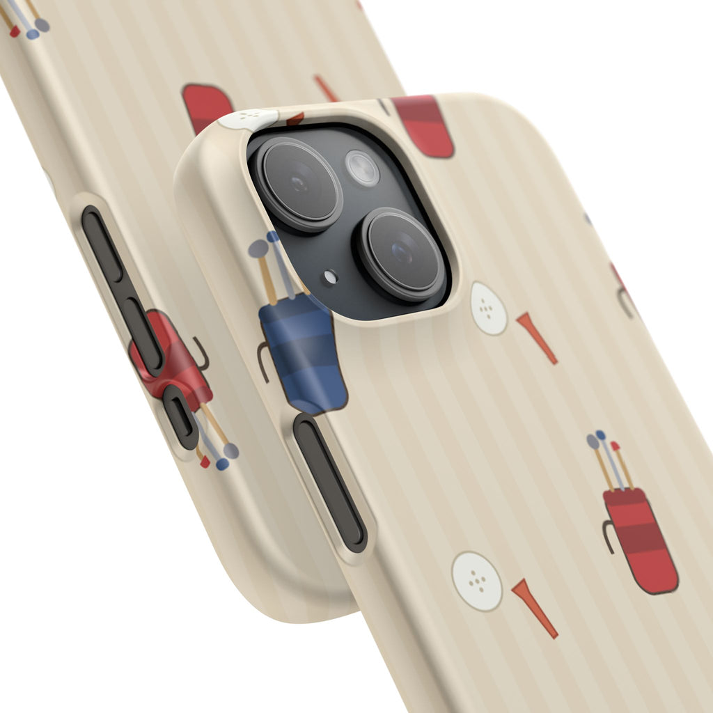 Golf Pattern Phone Case — Retro Golf Bag & Tee iPhone Case