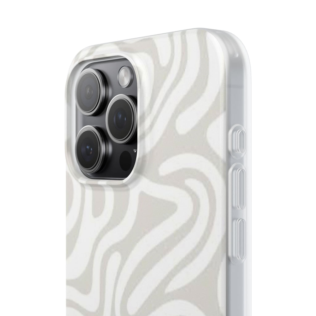 Abstract Neutral Swirl Phone Case — Flexible Protective Cover