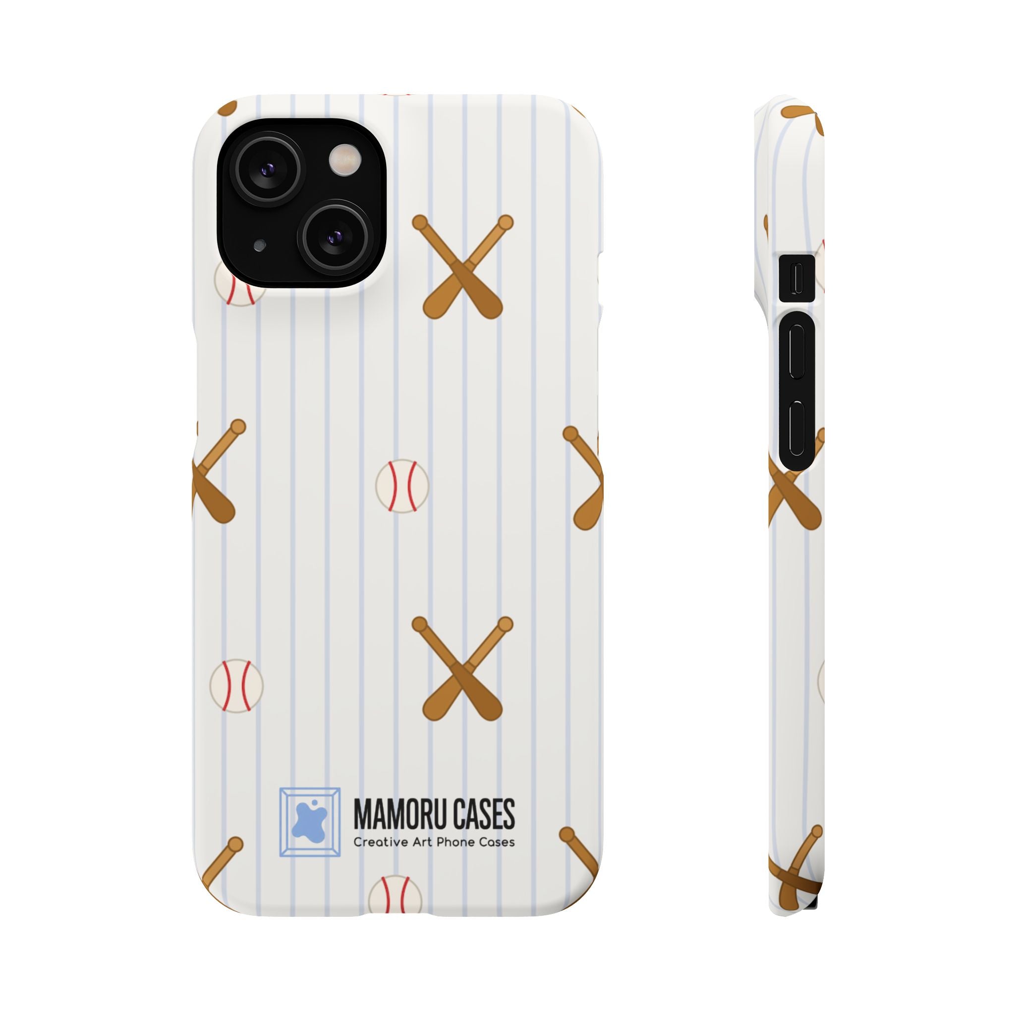 Baseball Pattern Phone Case — Bat & Ball Snap Case