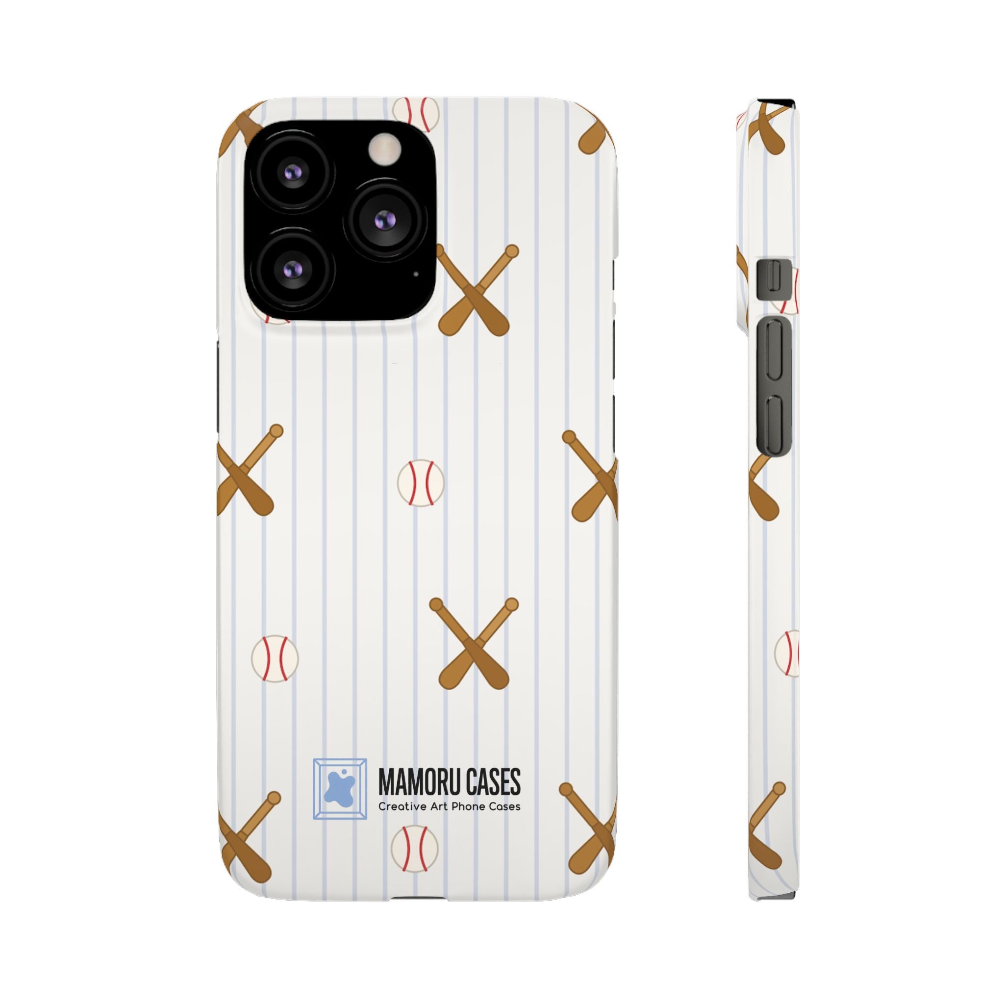 Baseball Pattern Phone Case — Bat & Ball Snap Case