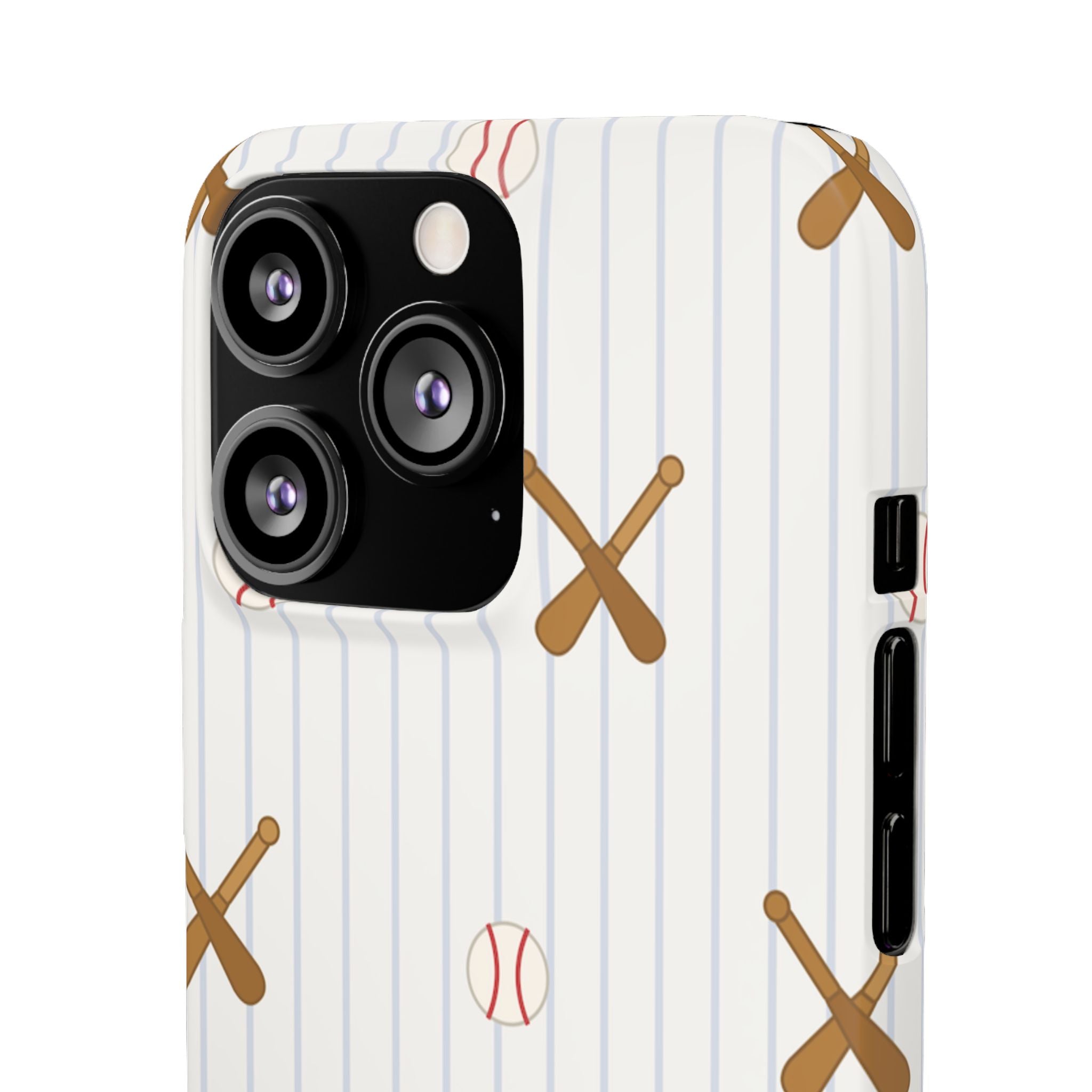 Baseball Pattern Phone Case — Bat & Ball Snap Case