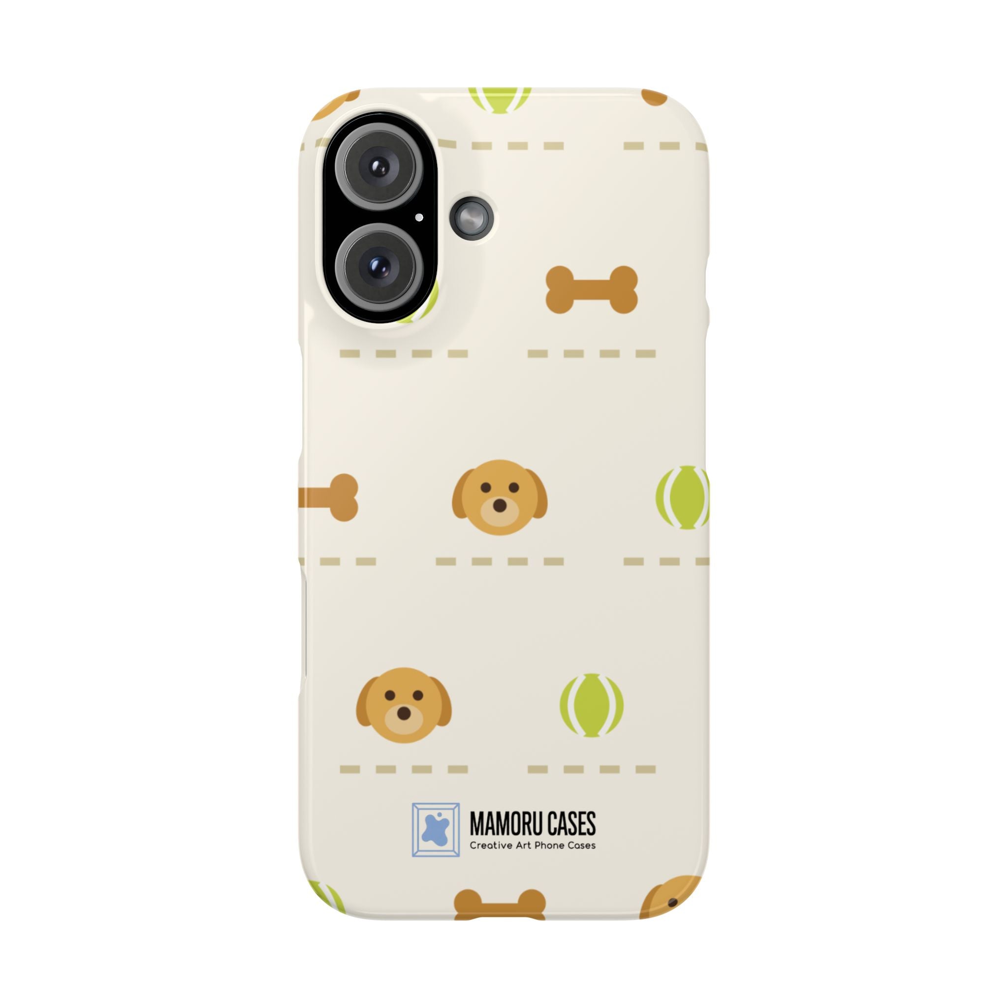 Cute Puppy Pattern Phone Case — Dog, Bone & Tennis Ball Snap Case