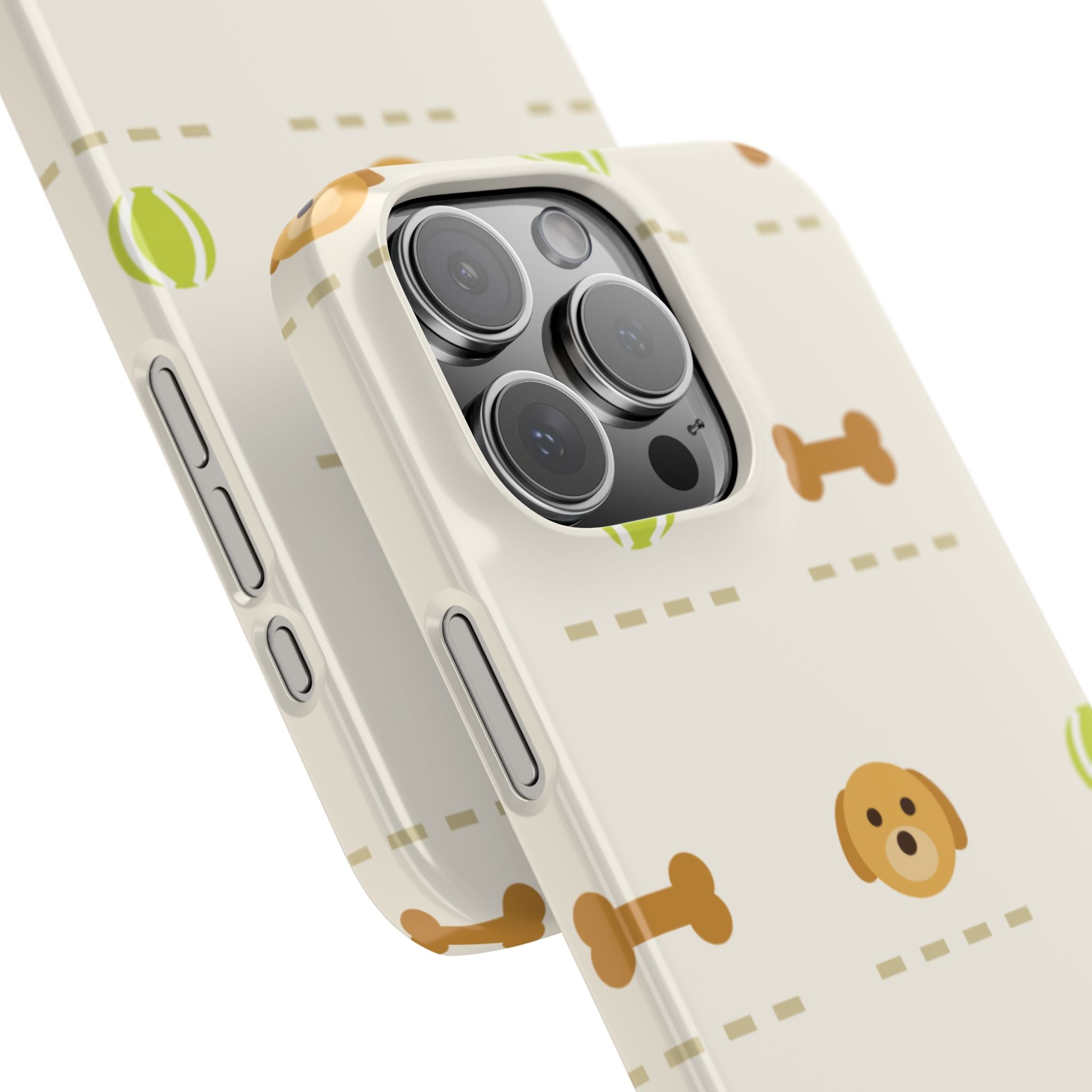 Cute Puppy Pattern Phone Case — Dog, Bone & Tennis Ball Snap Case