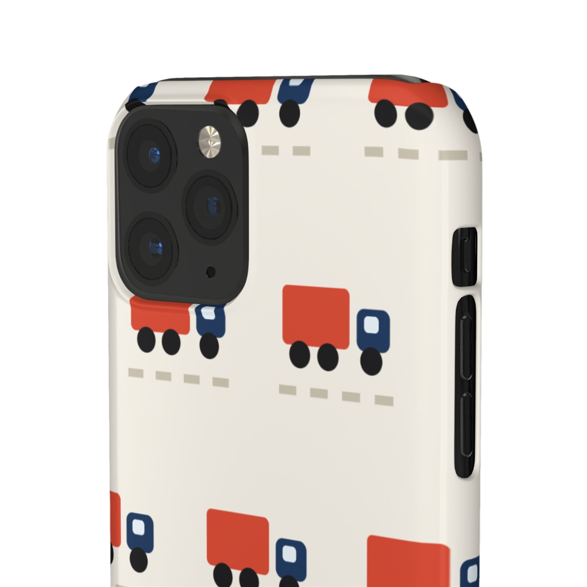 Truck Pattern Phone Case — Cute Red & Blue Delivery Truck iPhone Cover