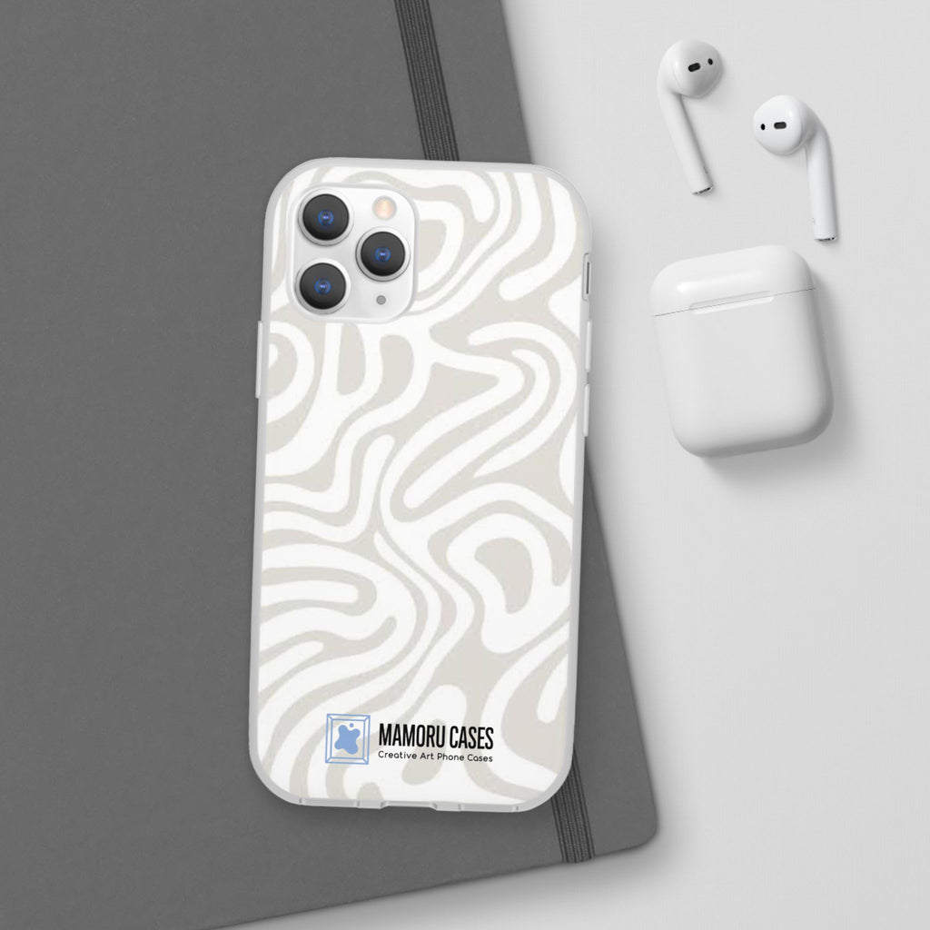 Abstract Neutral Swirl Phone Case — Flexible Protective Cover