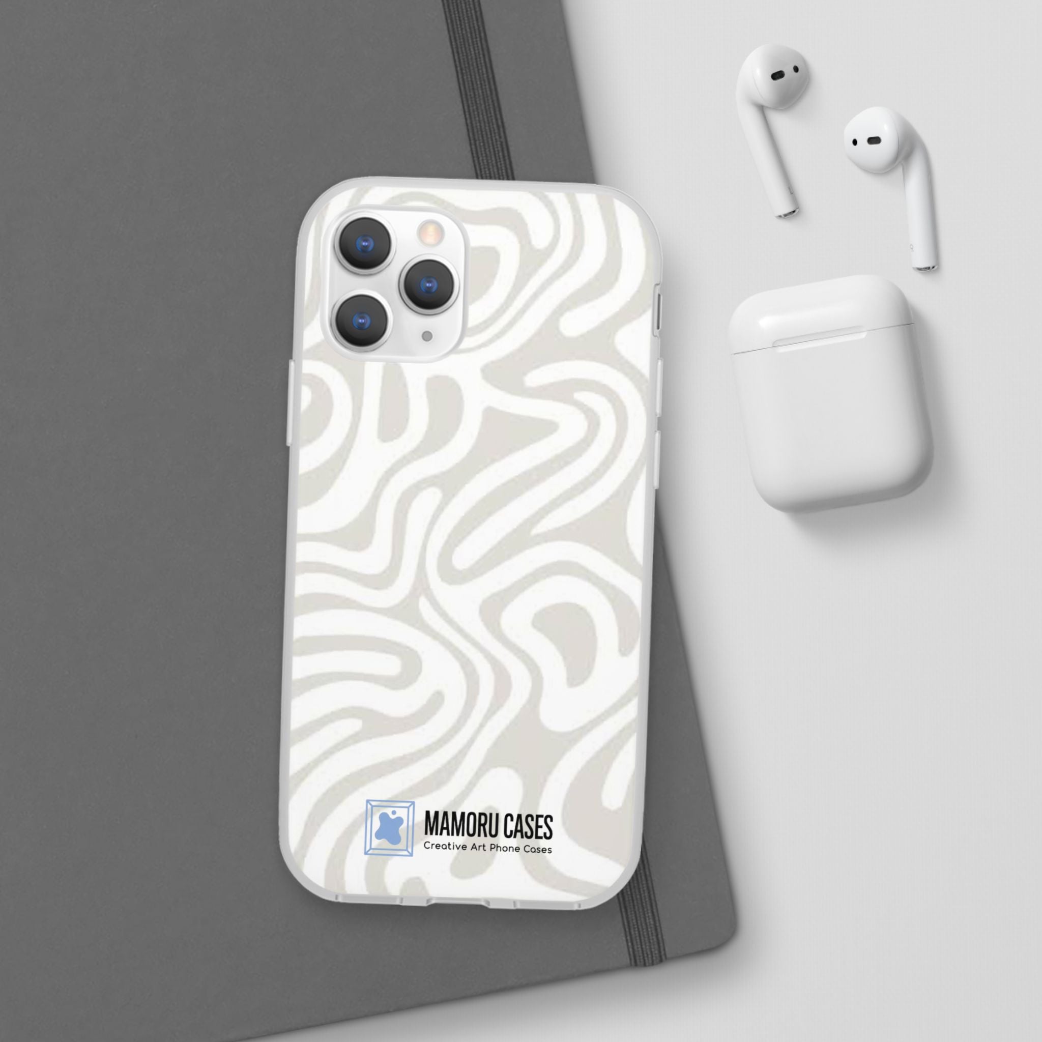 Abstract Neutral Swirl Phone Case — Flexible Protective Cover