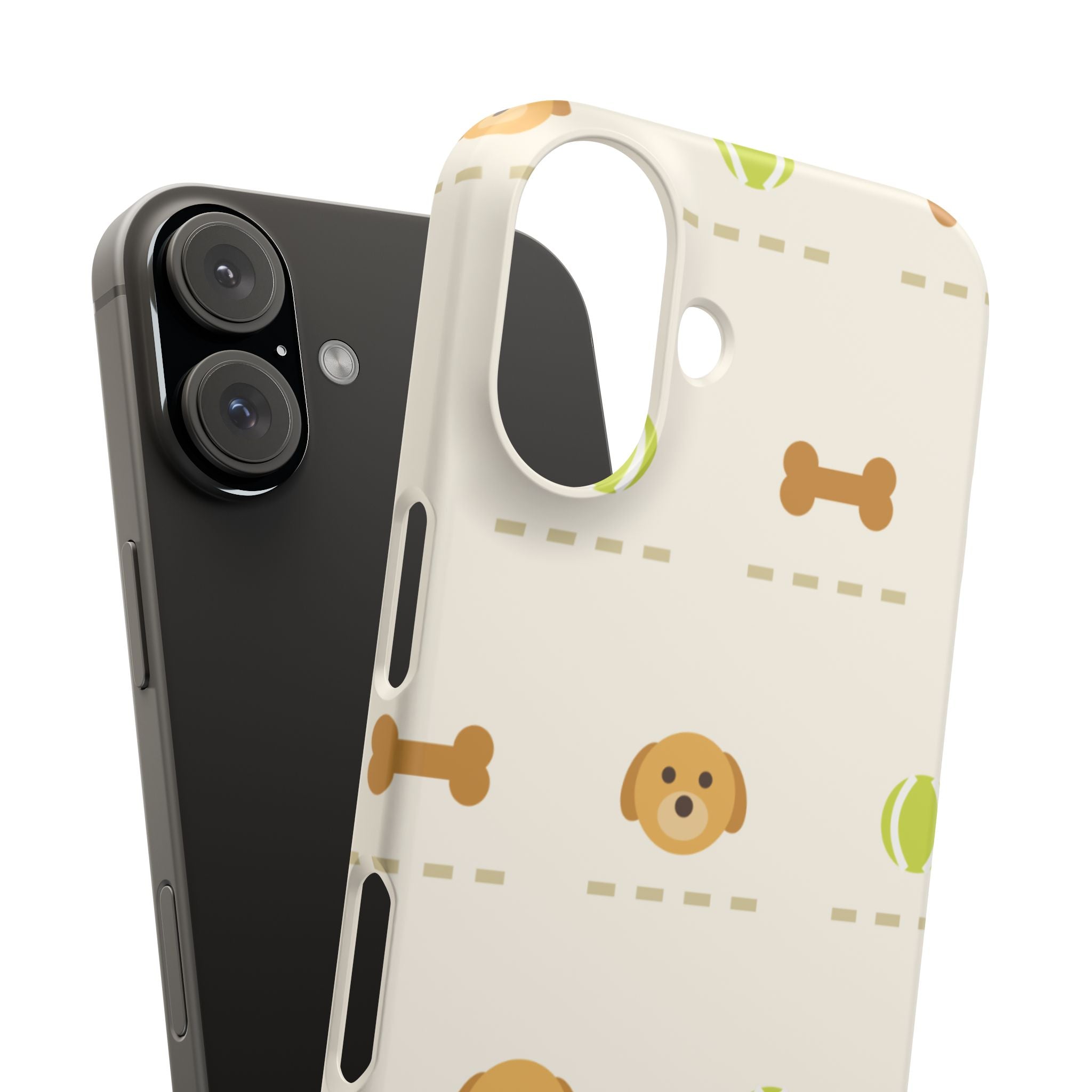 Cute Puppy Pattern Phone Case — Dog, Bone & Tennis Ball Snap Case