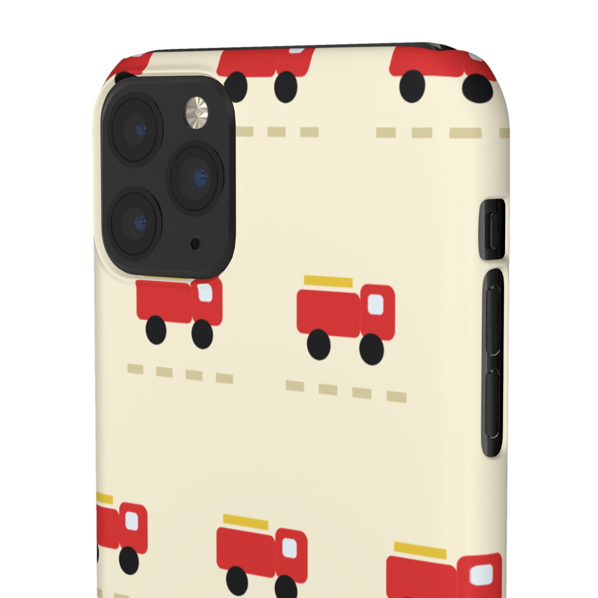 Fire Truck Pattern Phone Case — Cute Retro Kids iPhone Cover