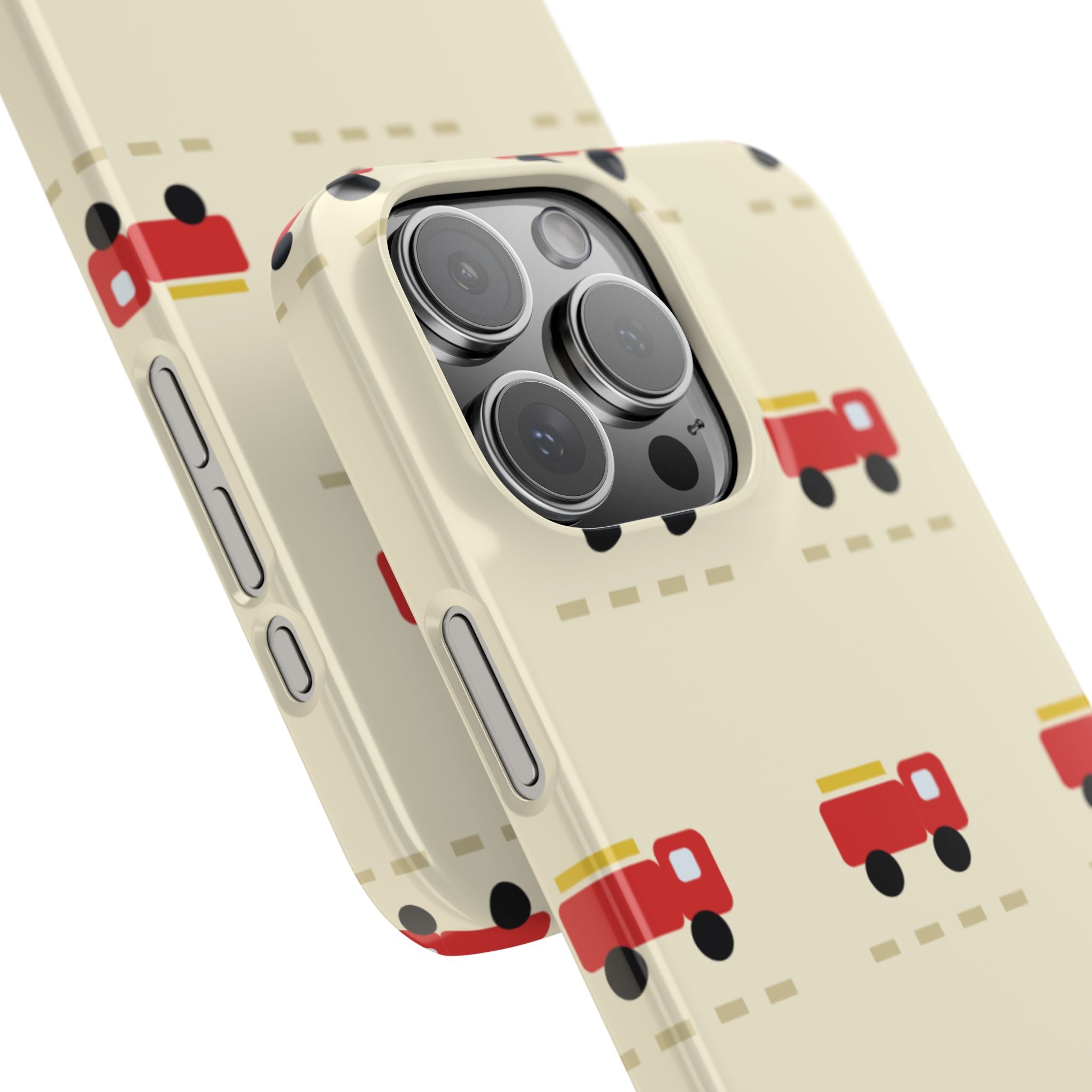 Fire Truck Pattern Phone Case — Cute Retro Kids iPhone Cover