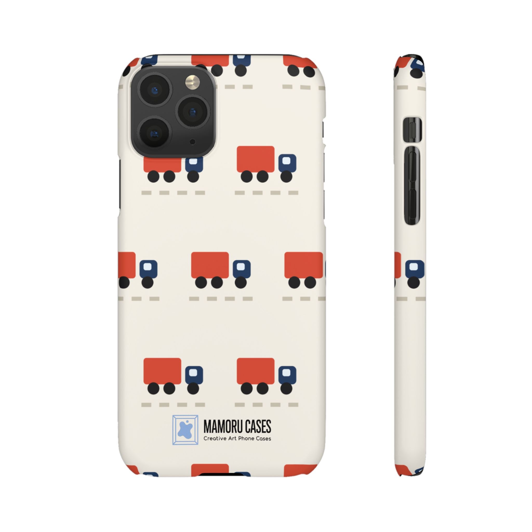 Truck Pattern Phone Case — Cute Red & Blue Delivery Truck iPhone Cover