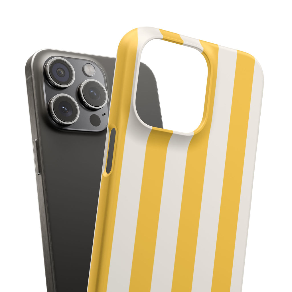 Yellow Stripe Phone Case — Bright Vertical Striped Snap Case