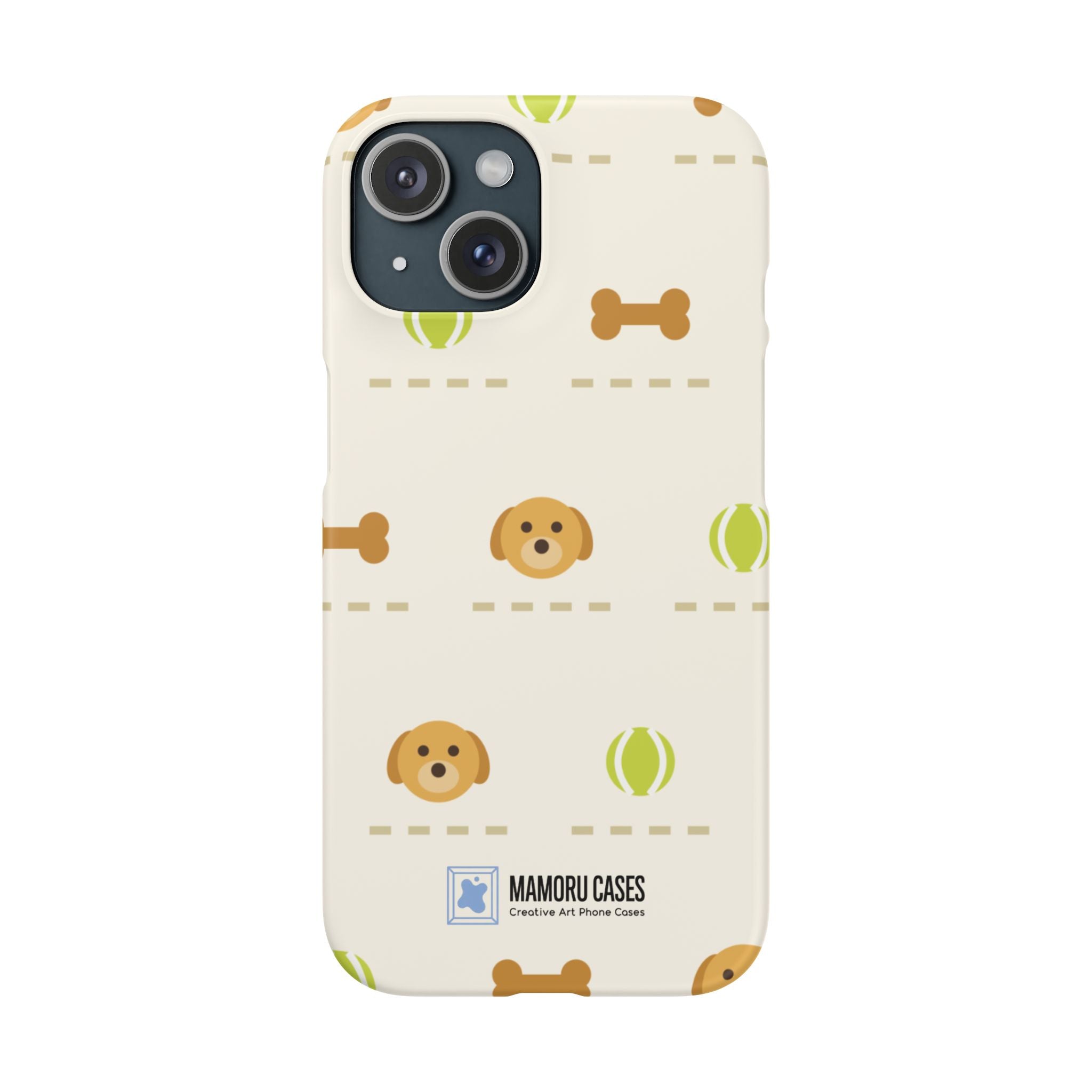 Cute Puppy Pattern Phone Case — Dog, Bone & Tennis Ball Snap Case
