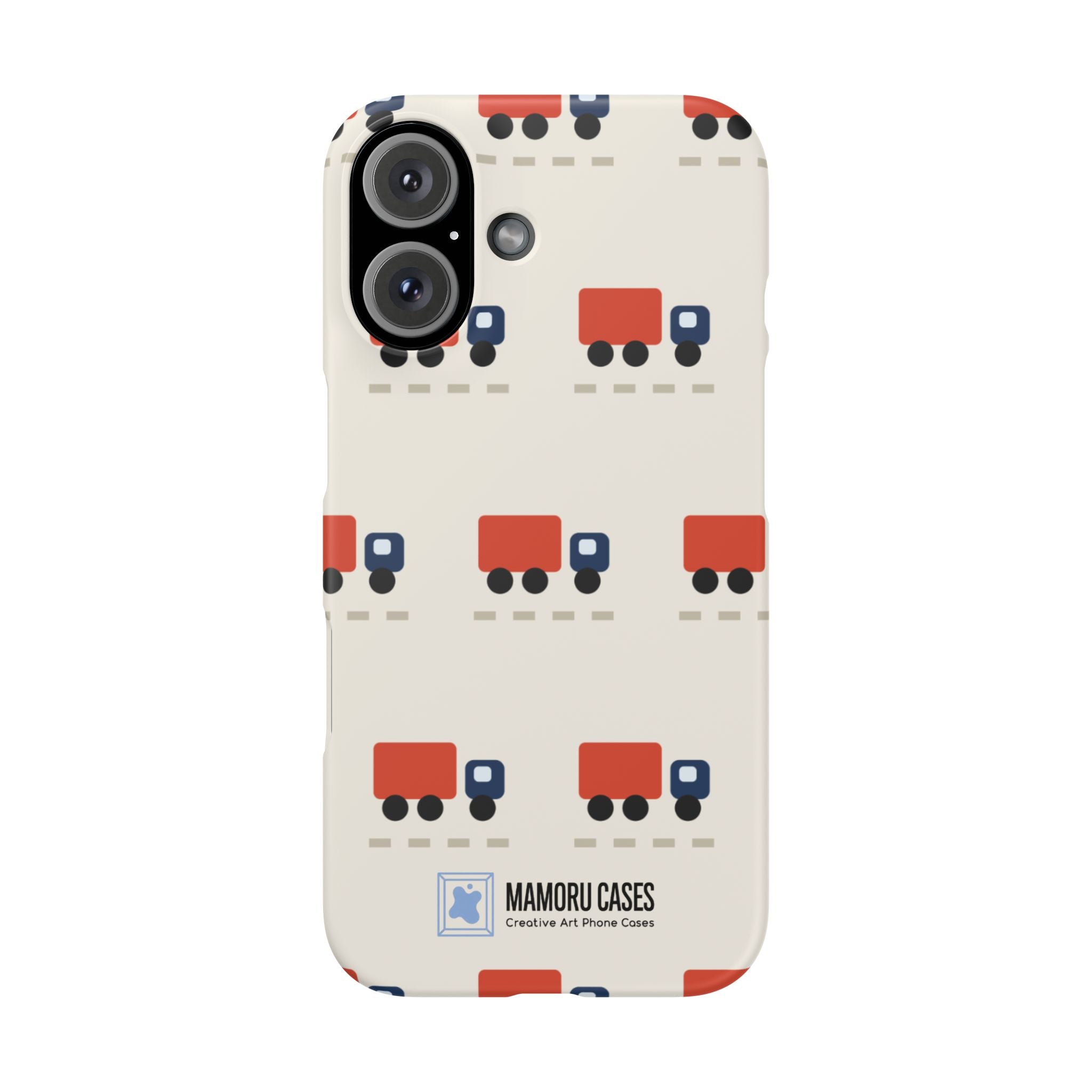 Truck Pattern Phone Case — Cute Red & Blue Delivery Truck iPhone Cover