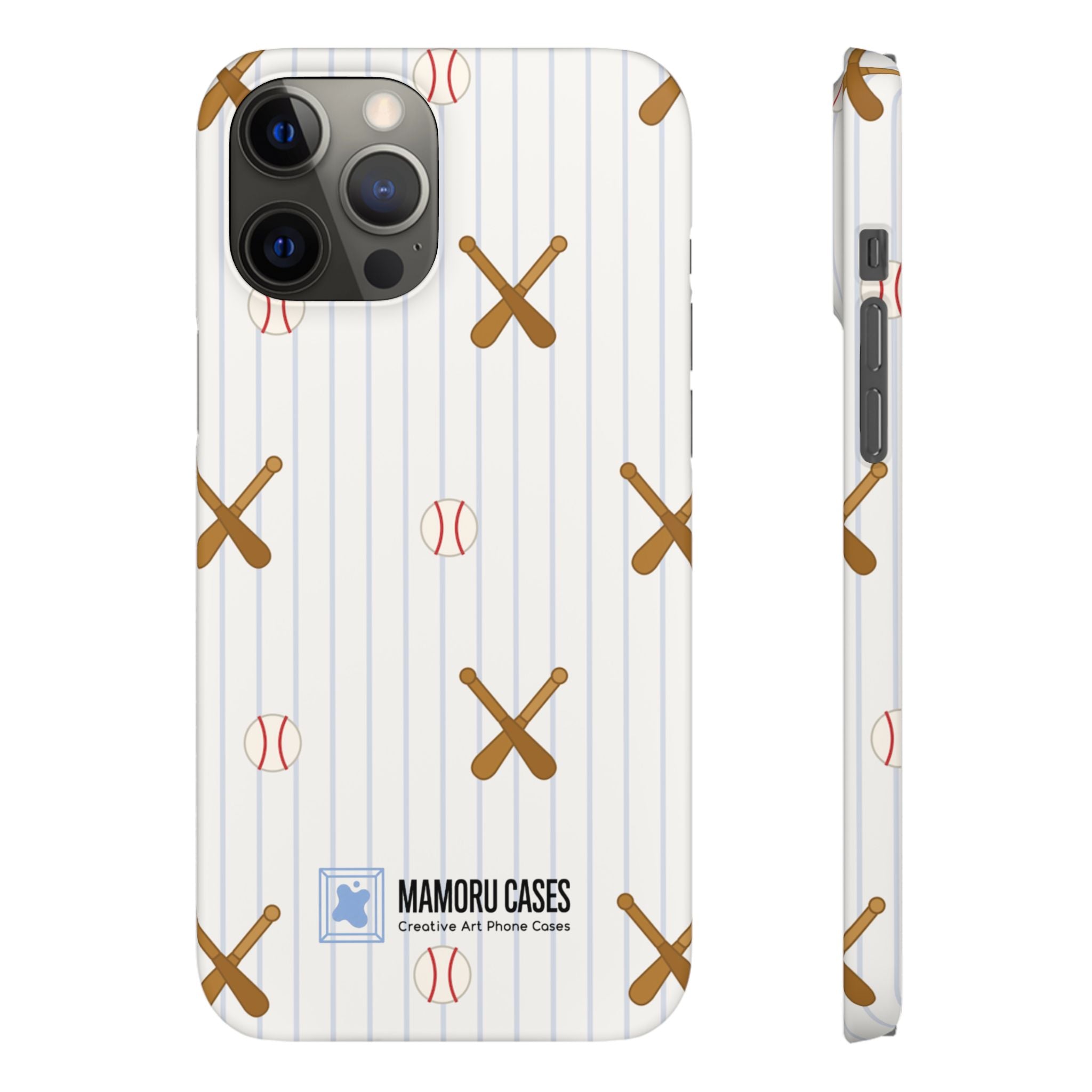 Baseball Pattern Phone Case — Bat & Ball Snap Case