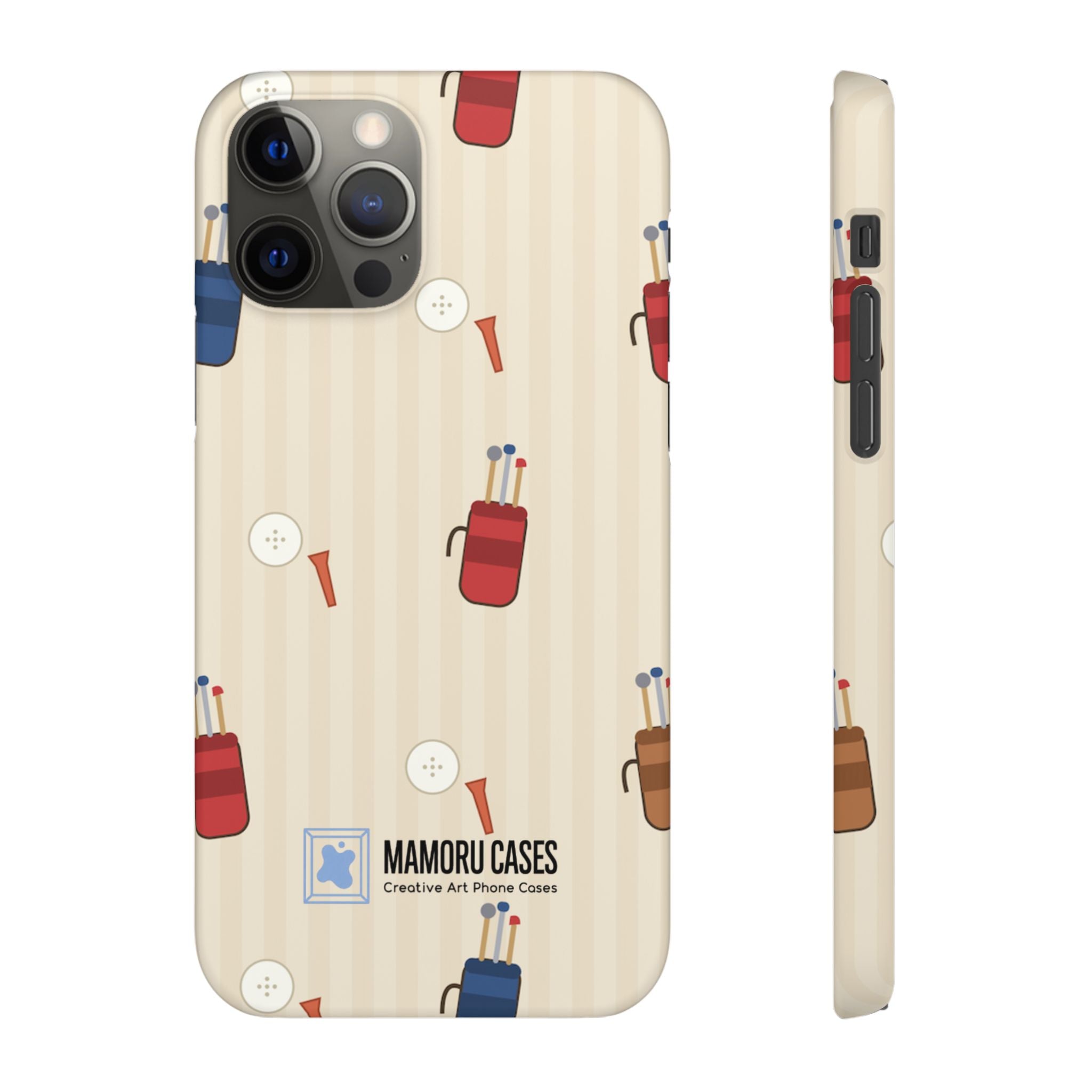 Golf Pattern Phone Case — Retro Golf Bag & Tee iPhone Case