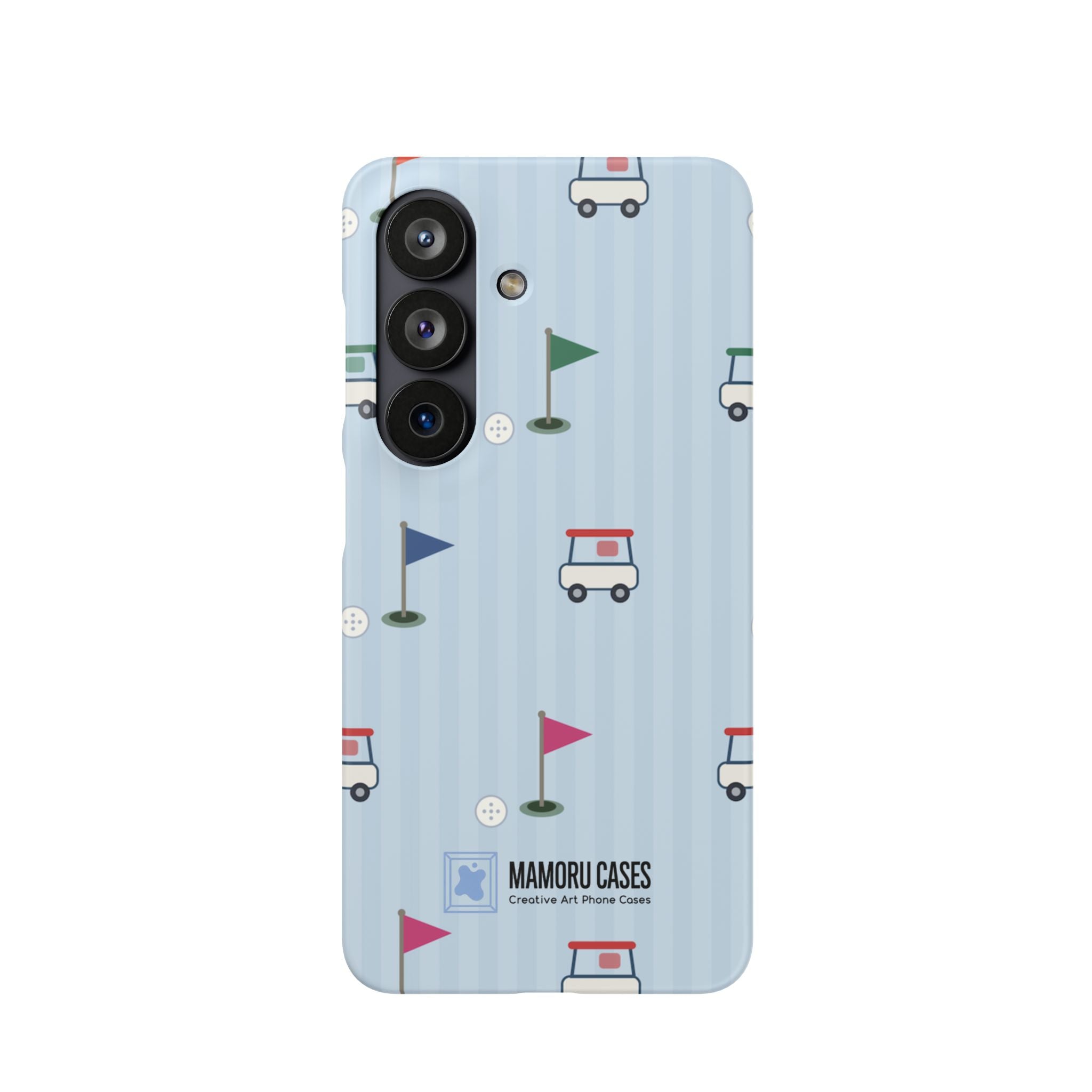 Golf Cart Pattern Phone Case – Cute Blue Golf Course Snap Case