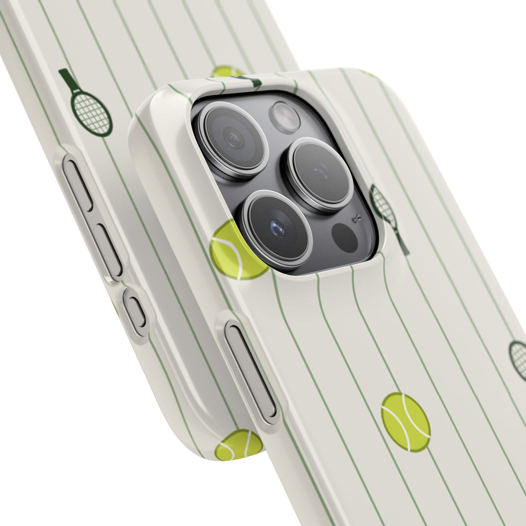 Tennis Pattern Phone Case — Rackets & Tennis Balls Protective Snap Case