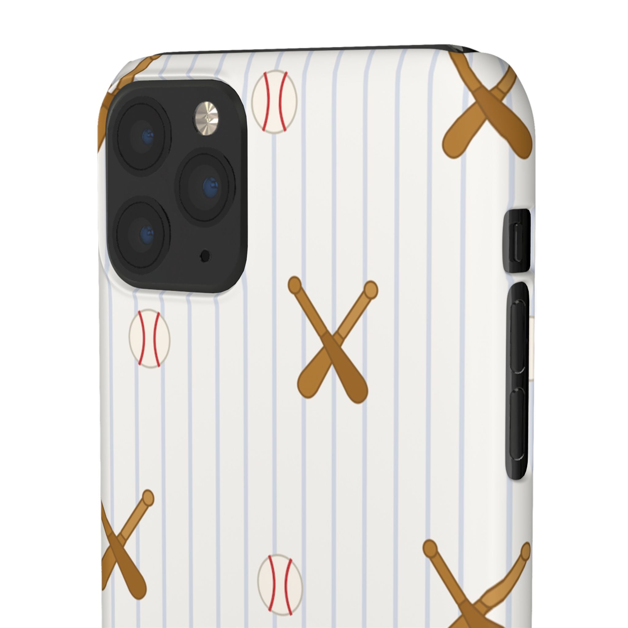 Baseball Pattern Phone Case — Bat & Ball Snap Case