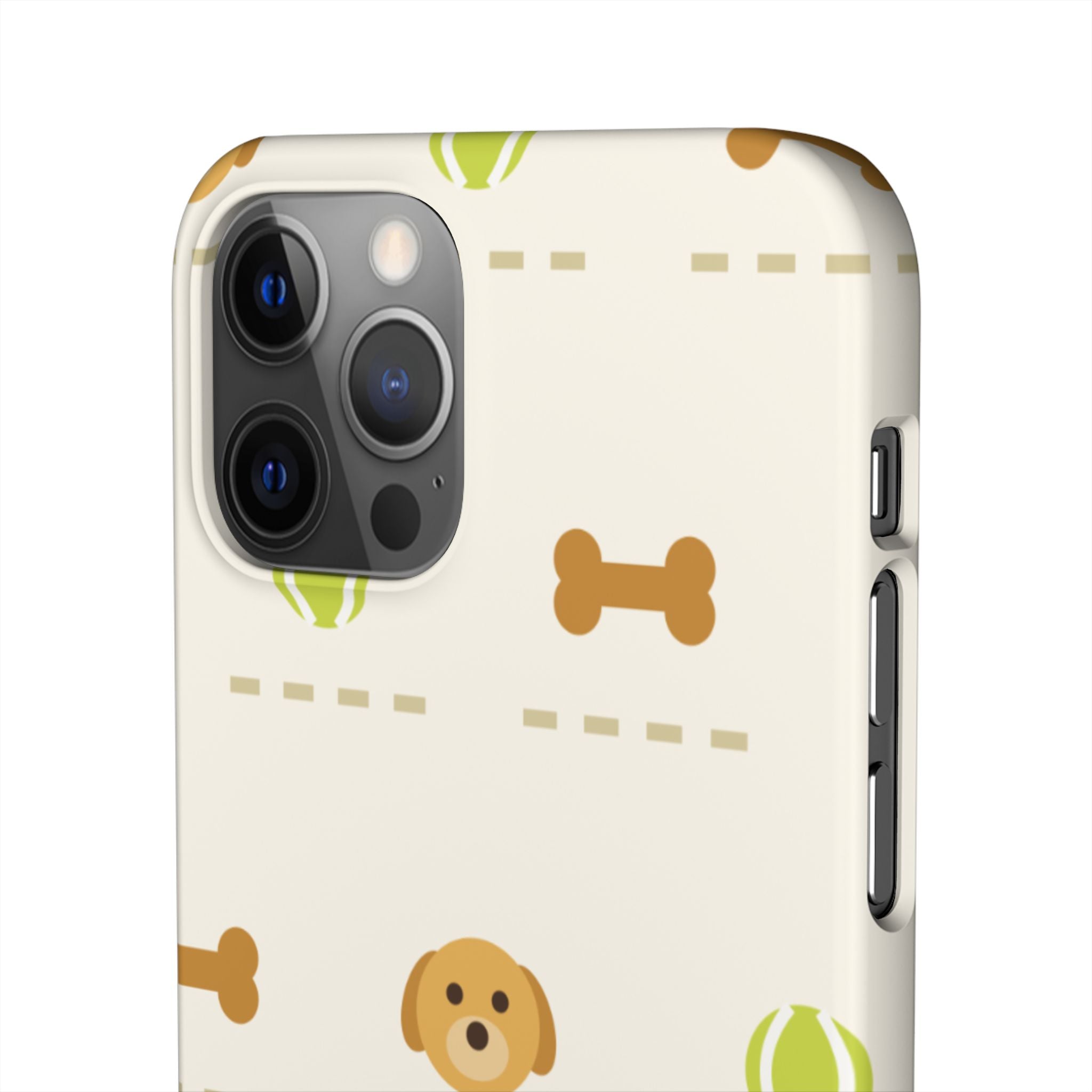 Cute Puppy Pattern Phone Case — Dog, Bone & Tennis Ball Snap Case