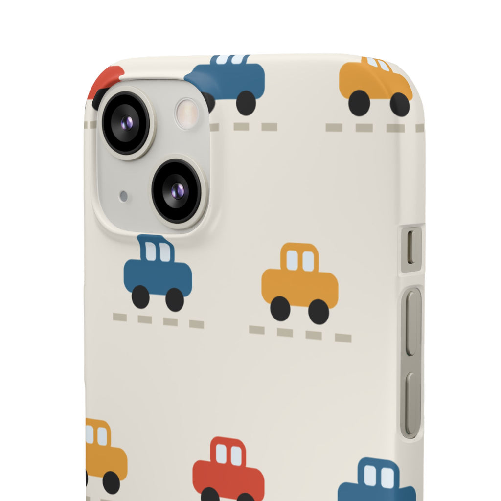Cute Retro Toy Car Phone Case — Colorful Kids Pattern Snap Case