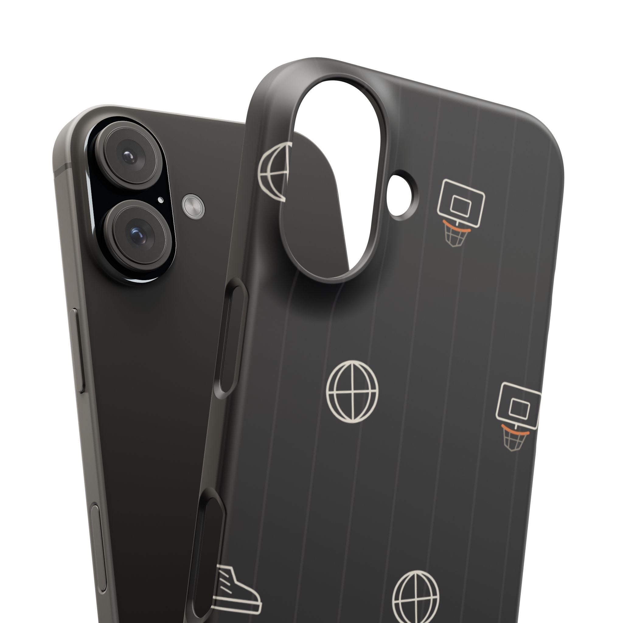 Snap Case — Black Minimalist Basketball & Street Icons Phone Case