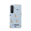 Baseball Pattern Phone Case — Blue Bat & Cap Snap Case