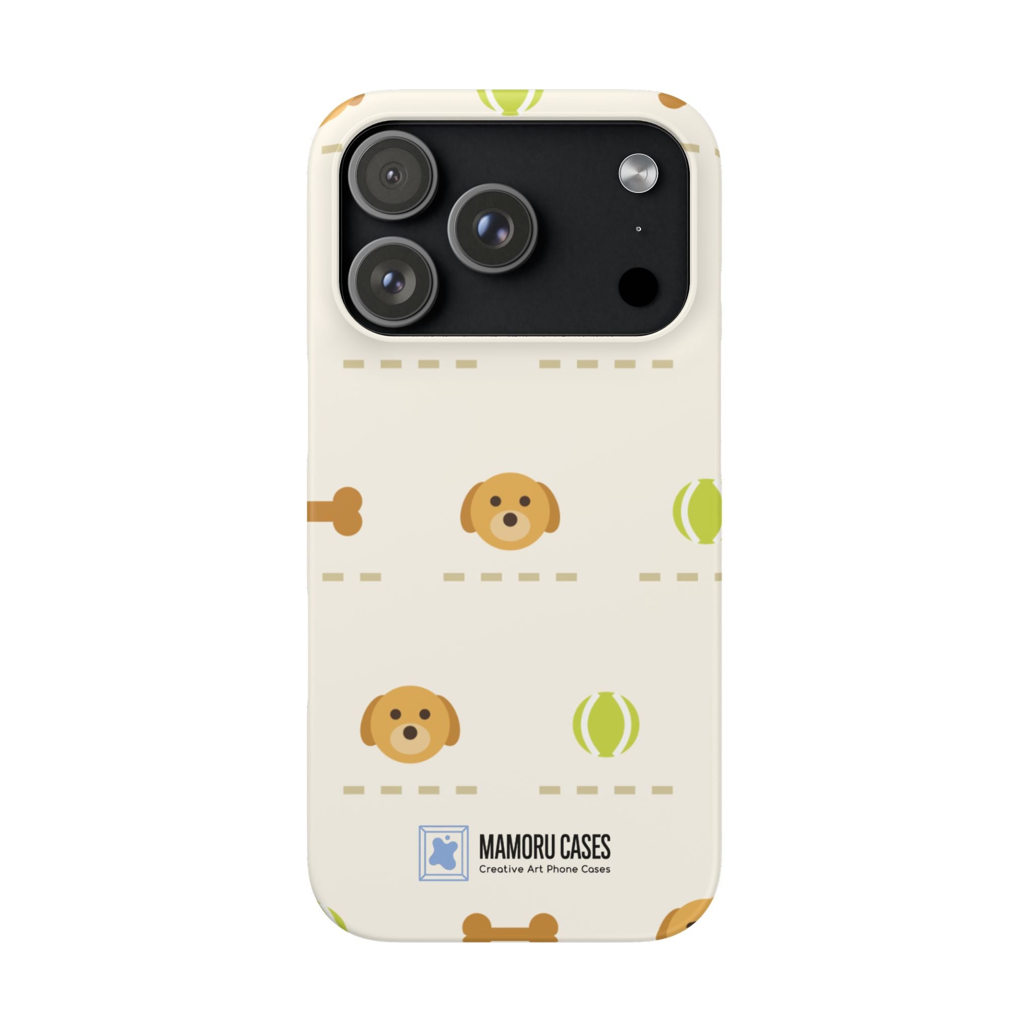 Cute Puppy Pattern Phone Case — Dog, Bone & Tennis Ball Snap Case