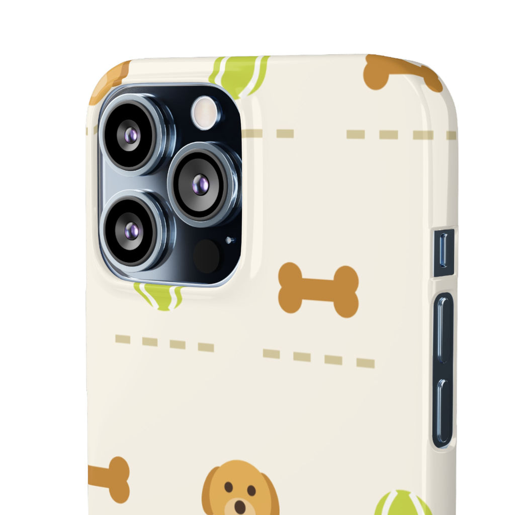 Cute Puppy Pattern Phone Case — Dog, Bone & Tennis Ball Snap Case