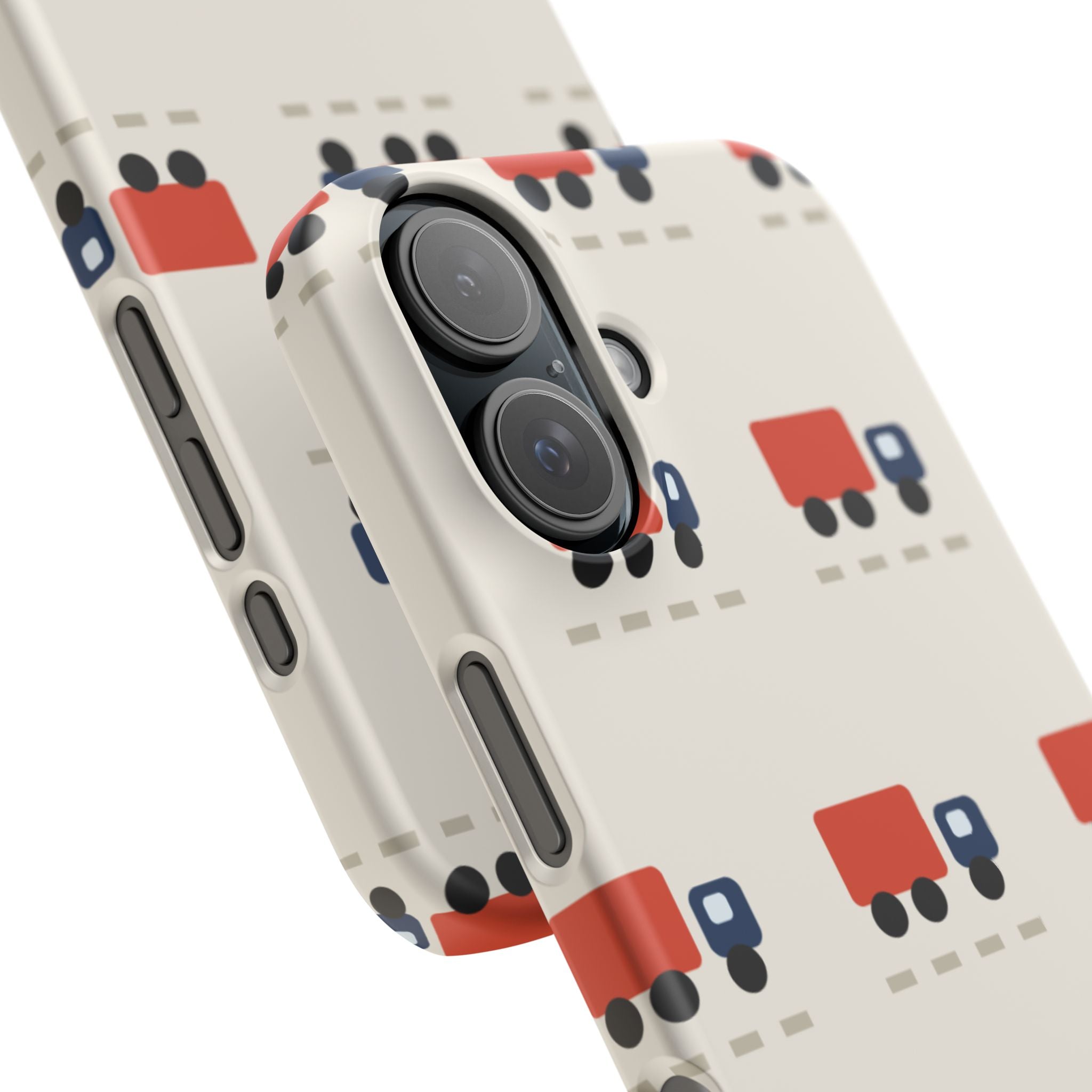 Truck Pattern Phone Case — Cute Red & Blue Delivery Truck iPhone Cover