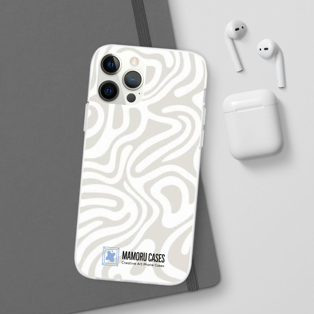 Abstract Neutral Swirl Phone Case — Flexible Protective Cover