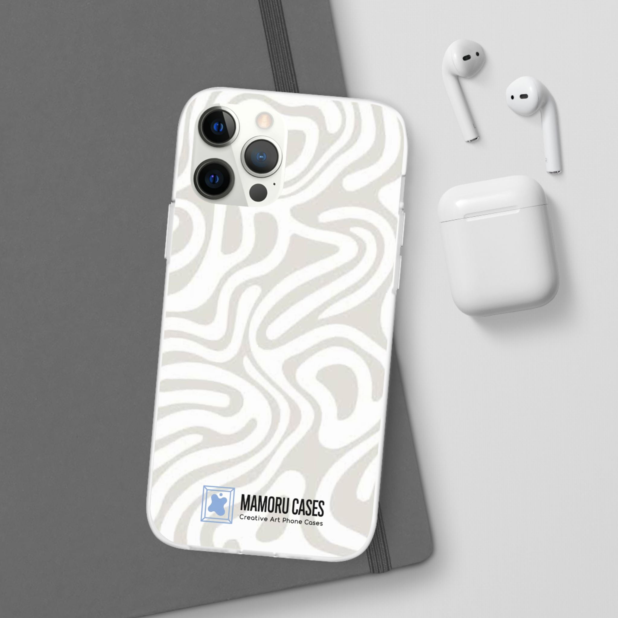 Abstract Neutral Swirl Phone Case — Flexible Protective Cover