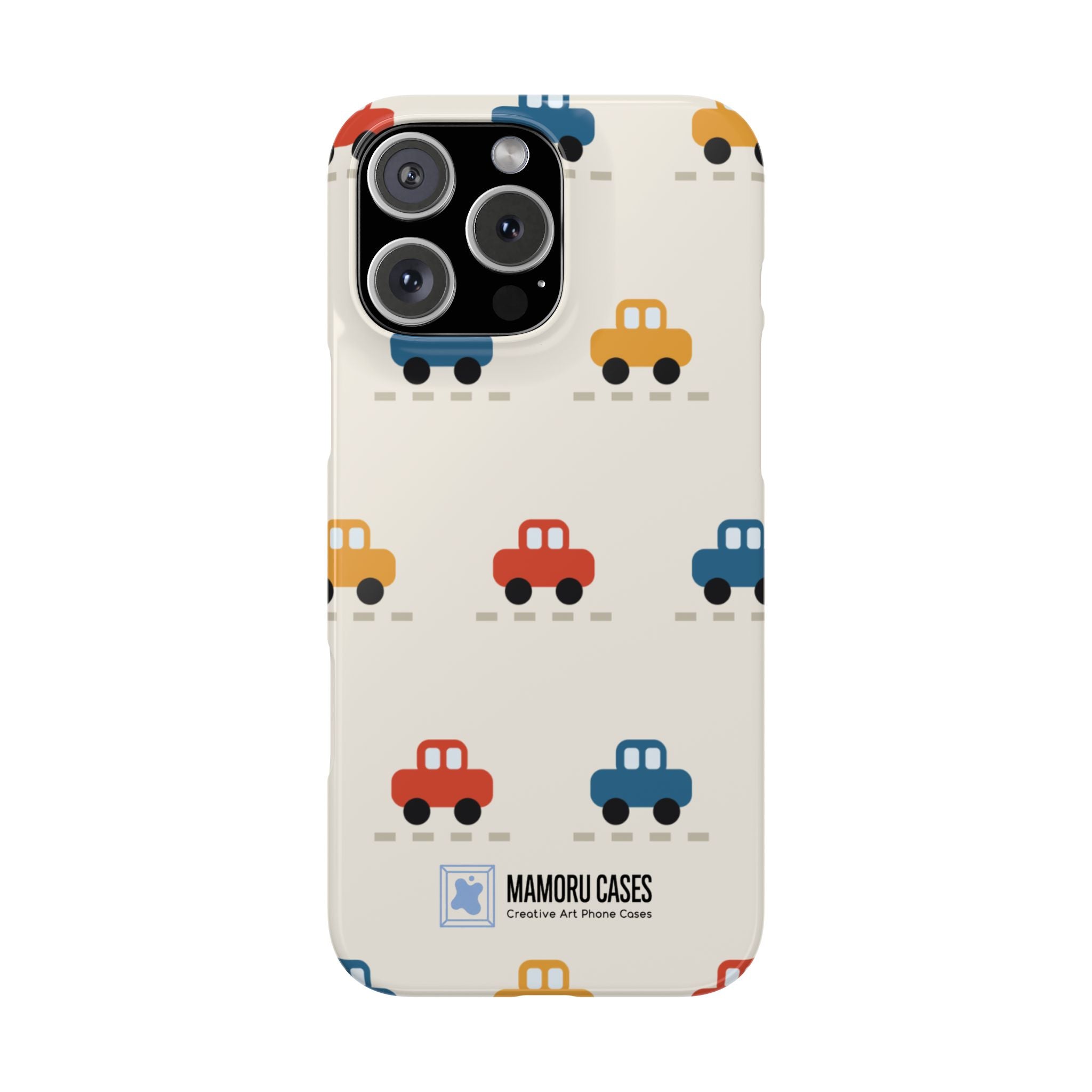 Cute Retro Toy Car Phone Case — Colorful Kids Pattern Snap Case