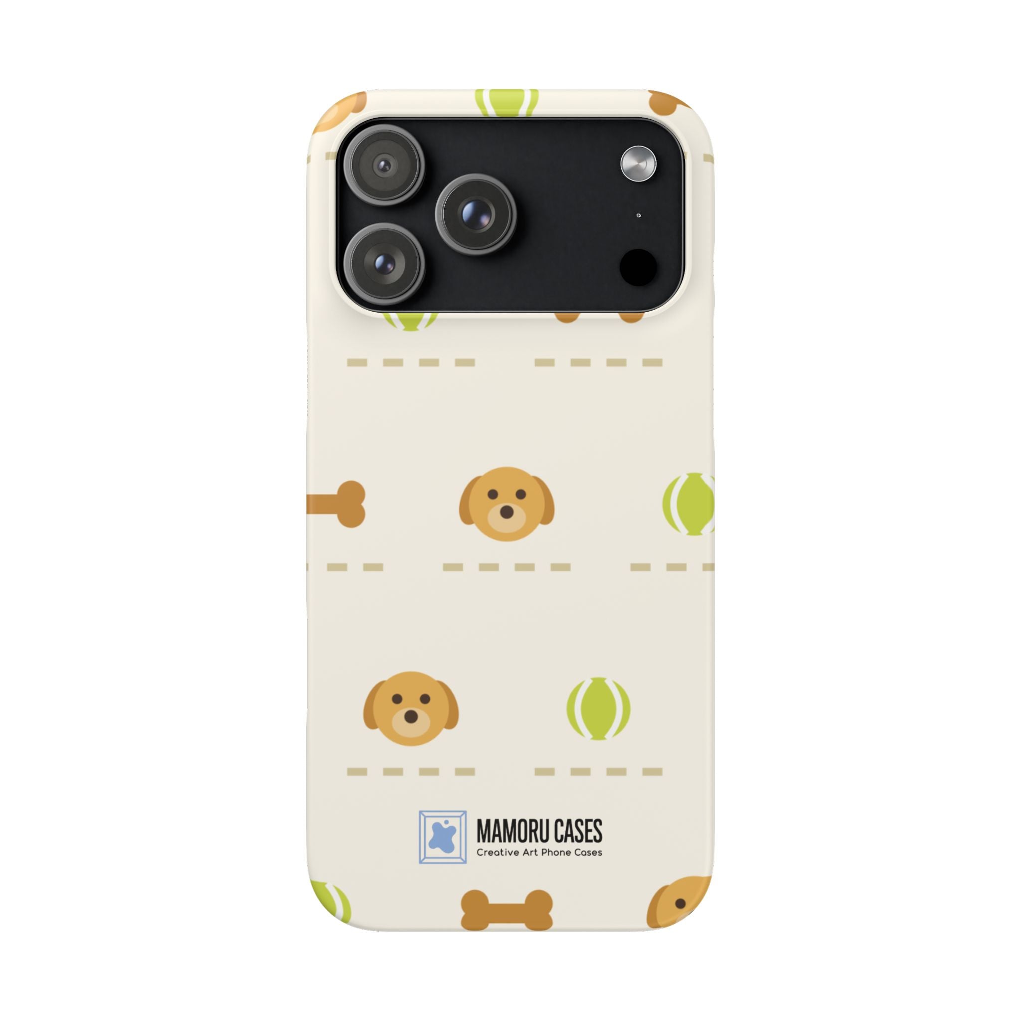 Cute Puppy Pattern Phone Case — Dog, Bone & Tennis Ball Snap Case