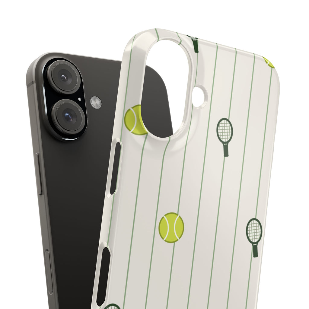 Tennis Pattern Phone Case — Rackets & Tennis Balls Protective Snap Case