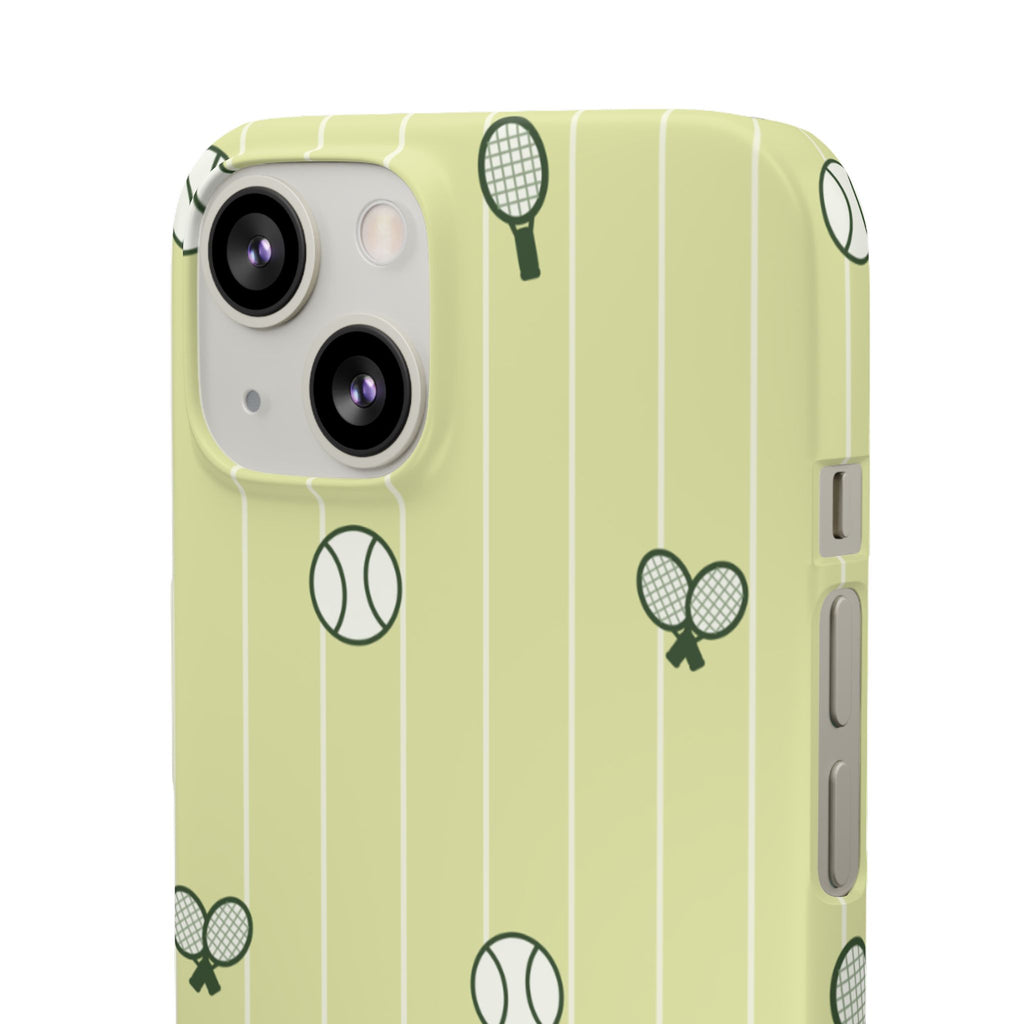 Tennis Pattern Phone Case — Yellow Racket & Ball Snap Case