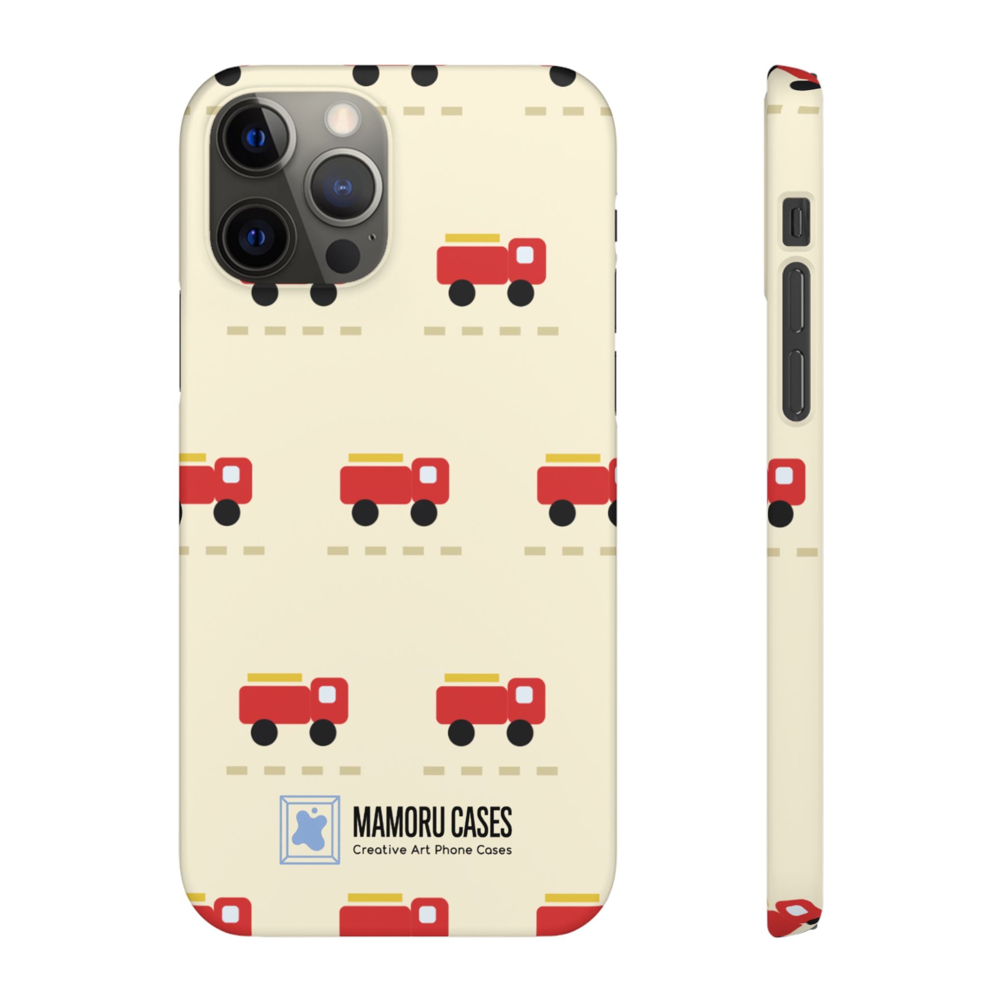 Fire Truck Pattern Phone Case — Cute Retro Kids iPhone Cover