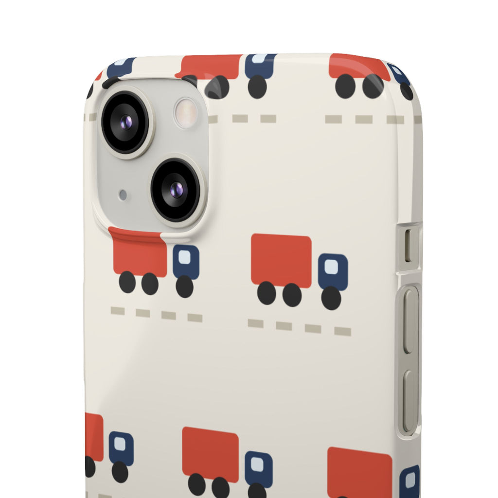 Truck Pattern Phone Case — Cute Red & Blue Delivery Truck iPhone Cover