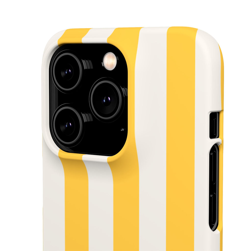 Yellow Stripe Phone Case — Bright Vertical Striped Snap Case