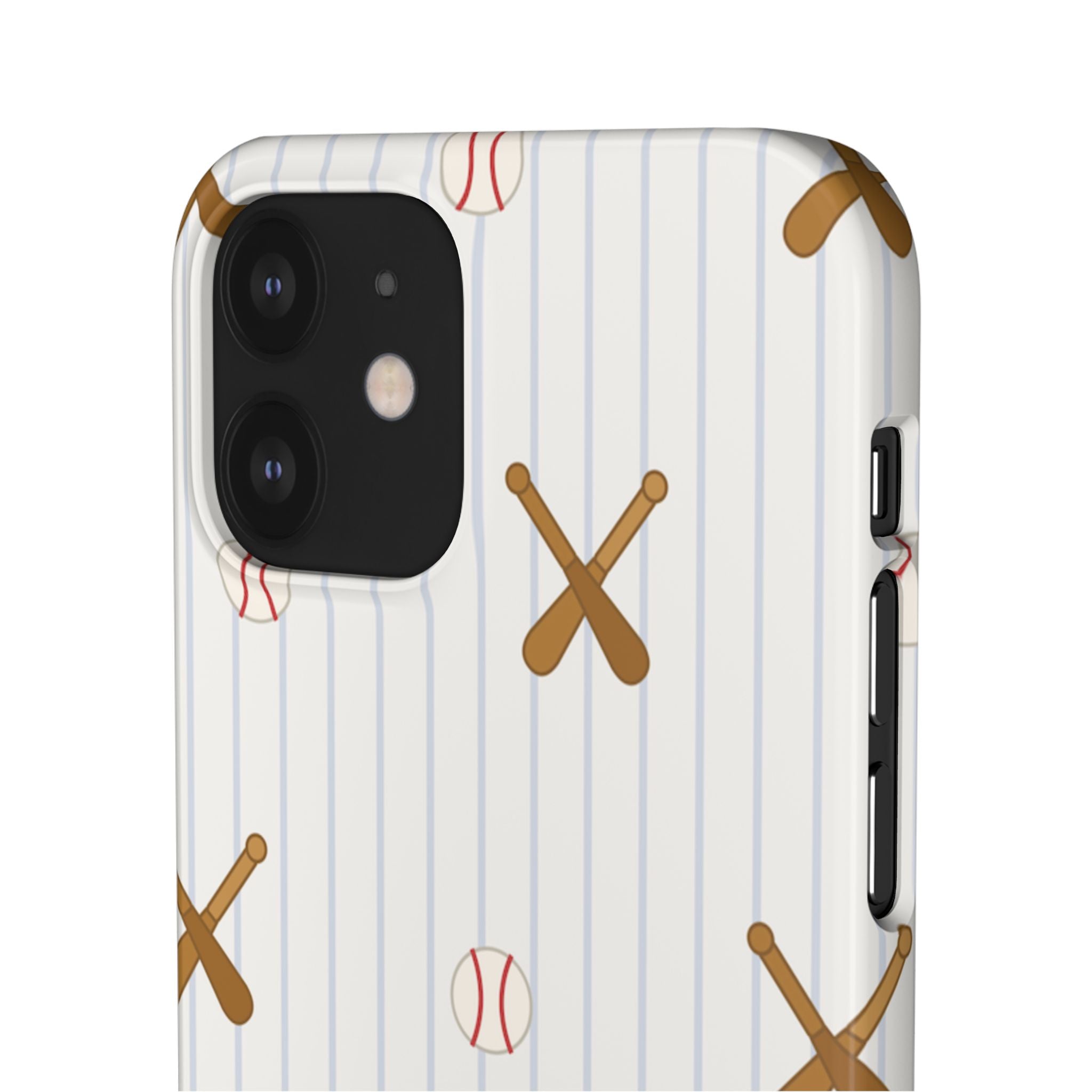 Baseball Pattern Phone Case — Bat & Ball Snap Case